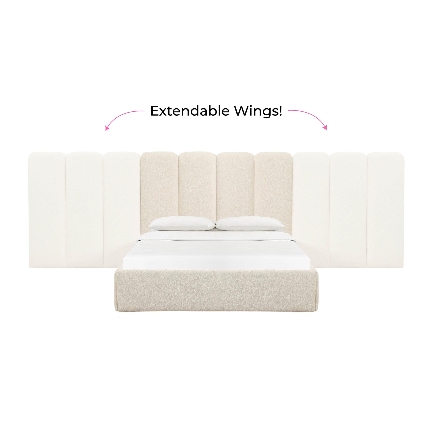 Palani Cream Performance Boucle Wings - Queen or King (Set of 2)