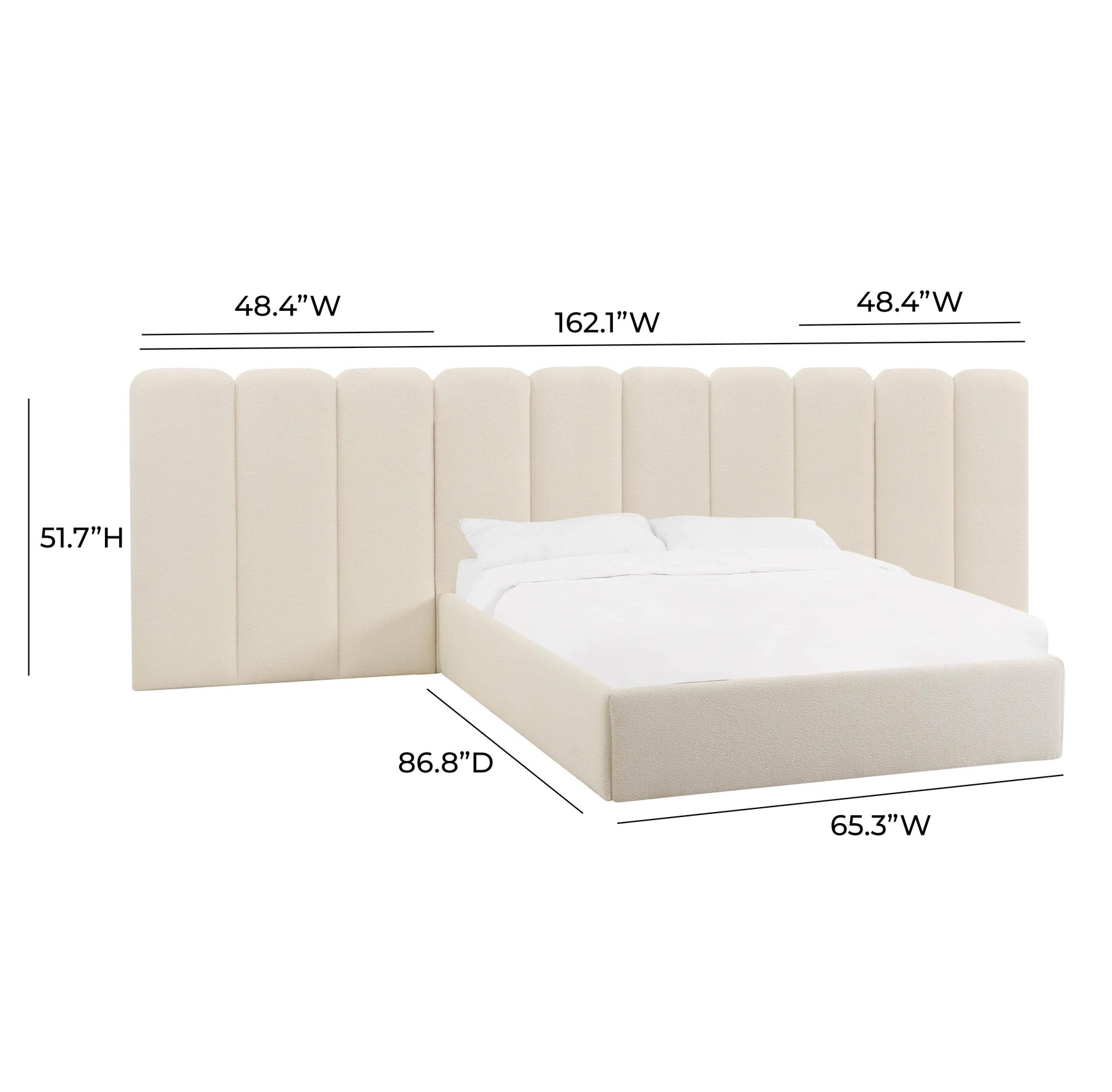 Palani Cream Performance Boucle Wings - Queen or King (Set of 2)