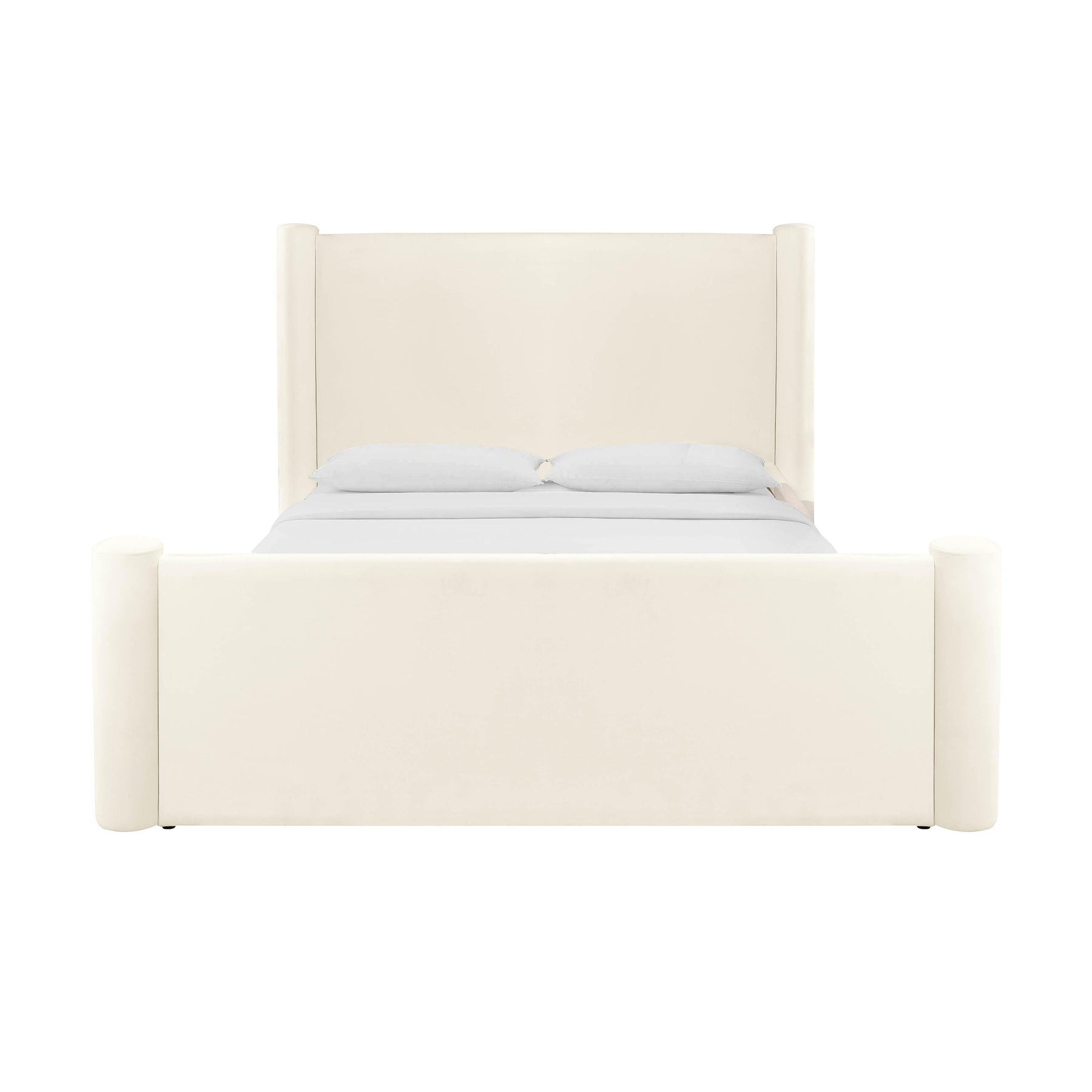 Athara Cream Velvet Bed