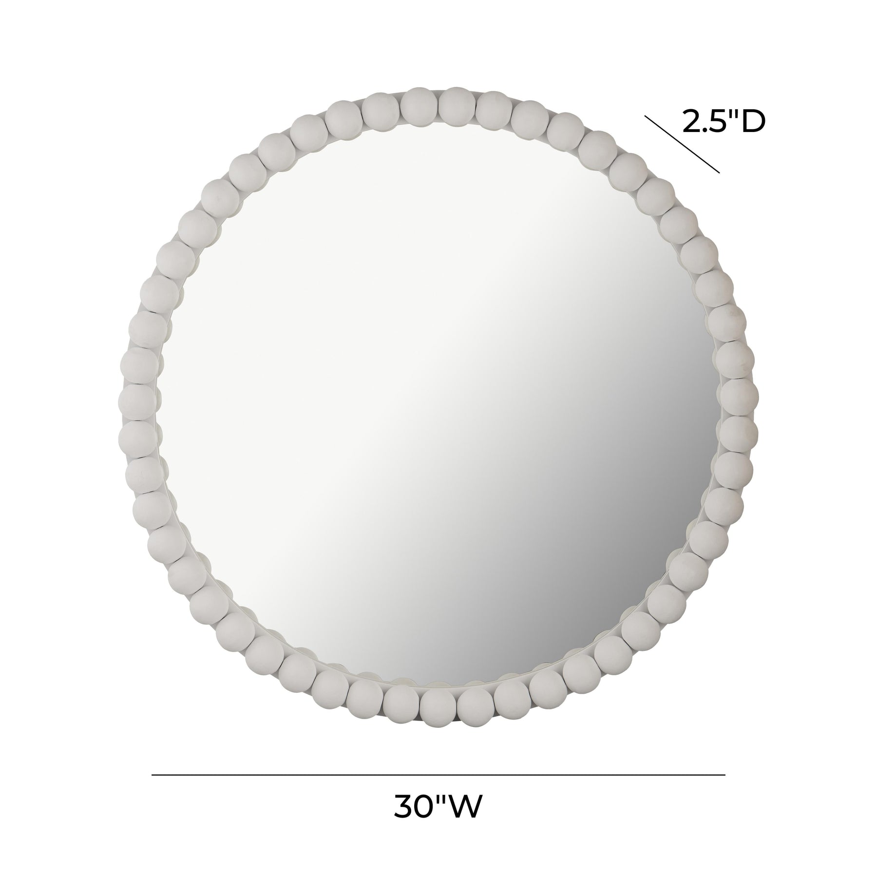 Baria 30" Wooden Round Wall Mirror