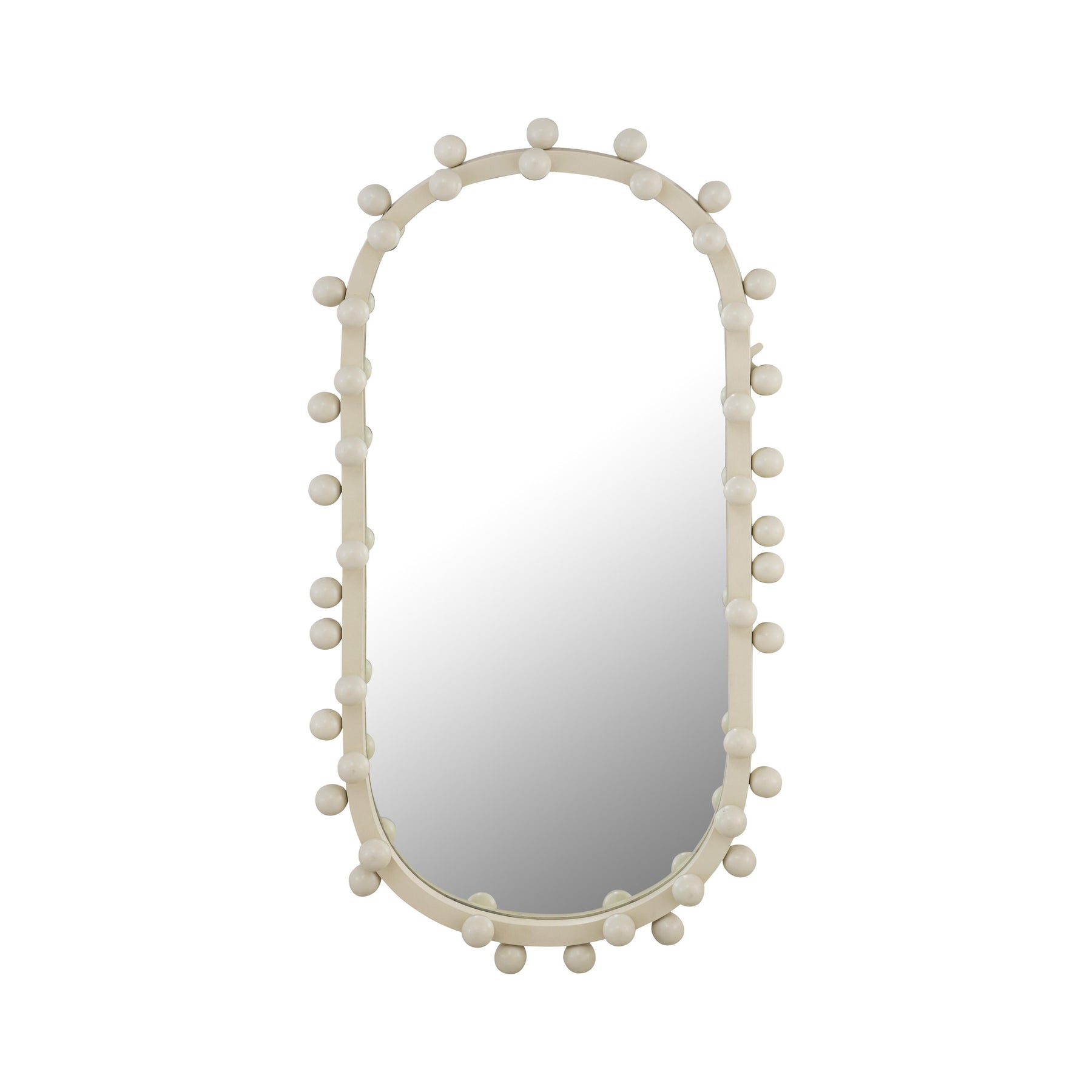 Bubbles Ivory Oval Wall Mirror (17"X31.5"-22.6"X42")