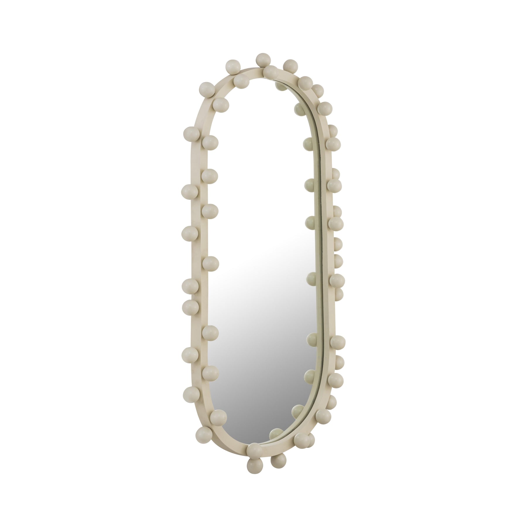 Bubbles Ivory Oval Wall Mirror (17"X31.5"-22.6"X42")