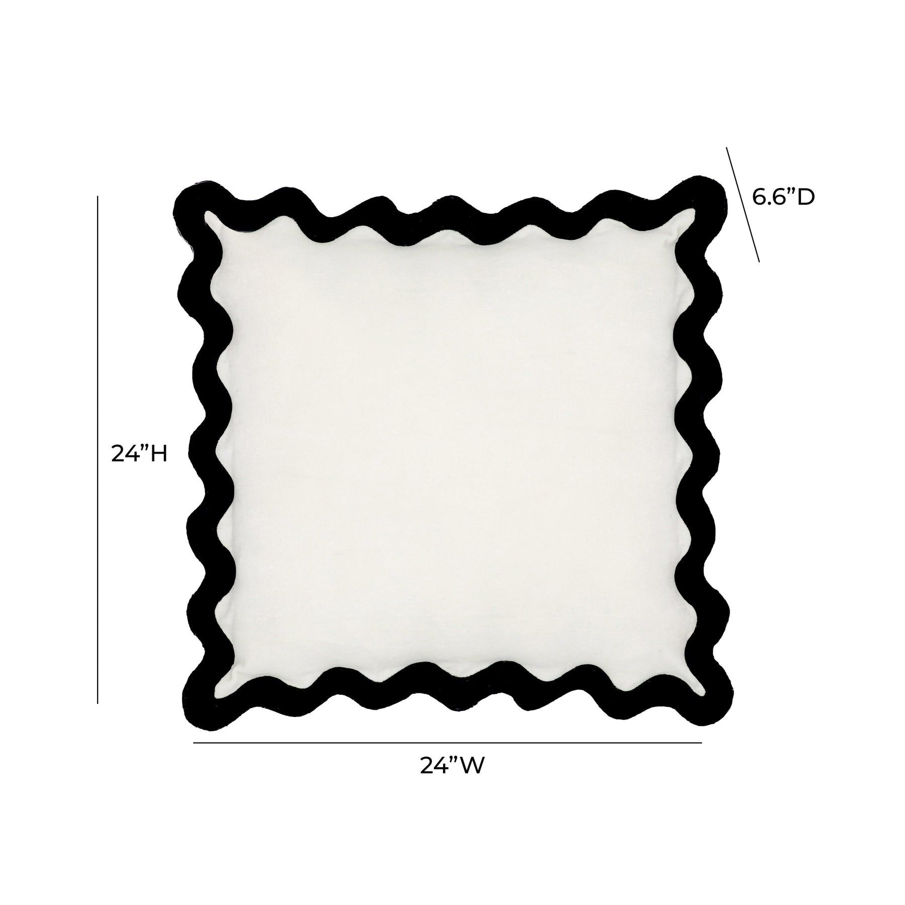 Scalloped Edge 24" Square Throw Pillow Cover