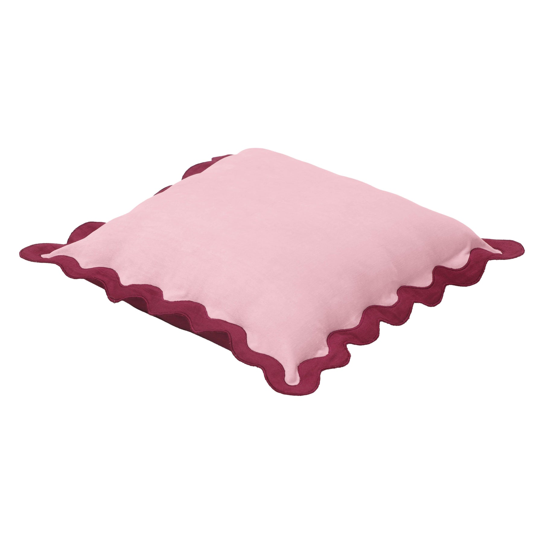 Scalloped Edge 24" Square Throw Pillow Cover