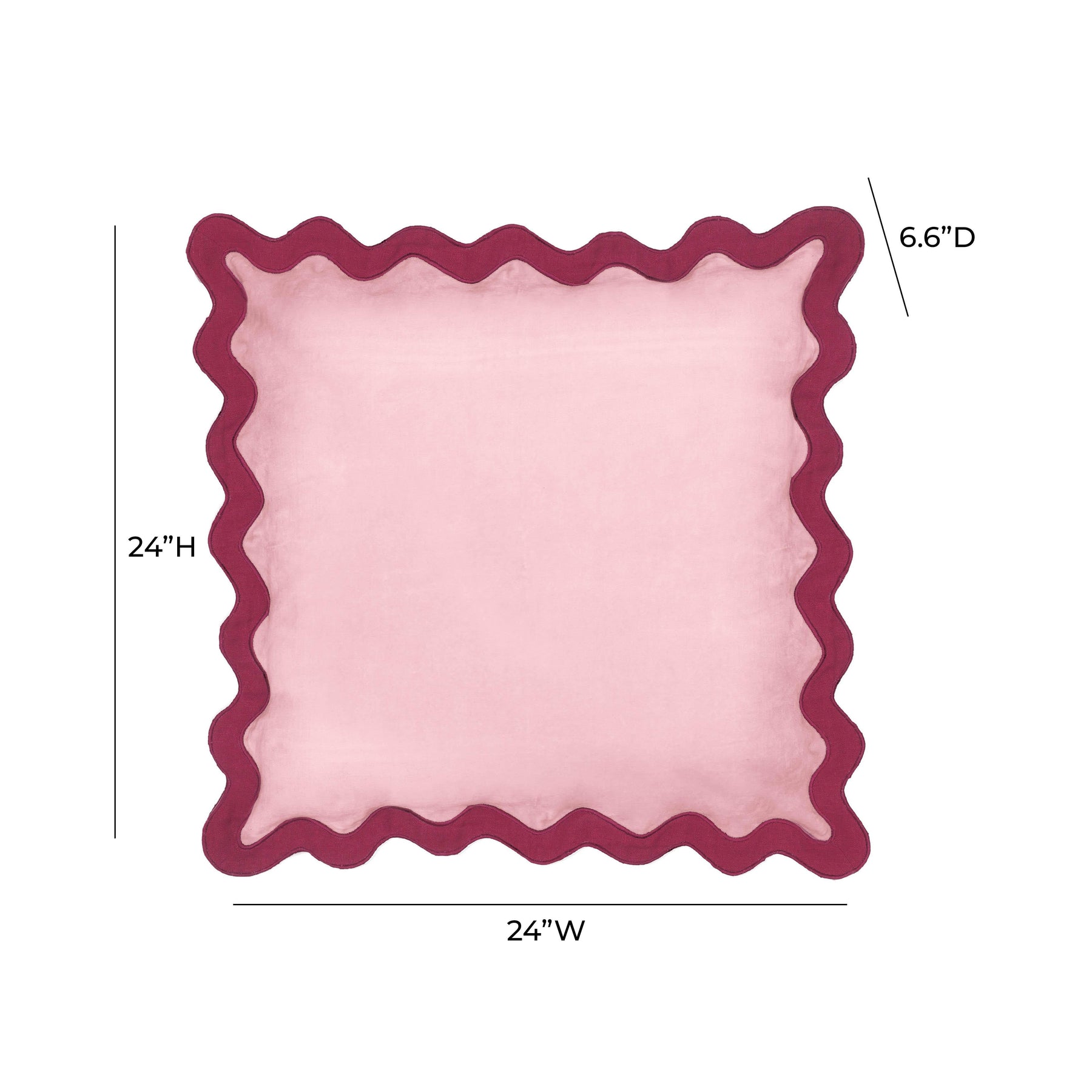 Scalloped Edge 24" Square Throw Pillow Cover