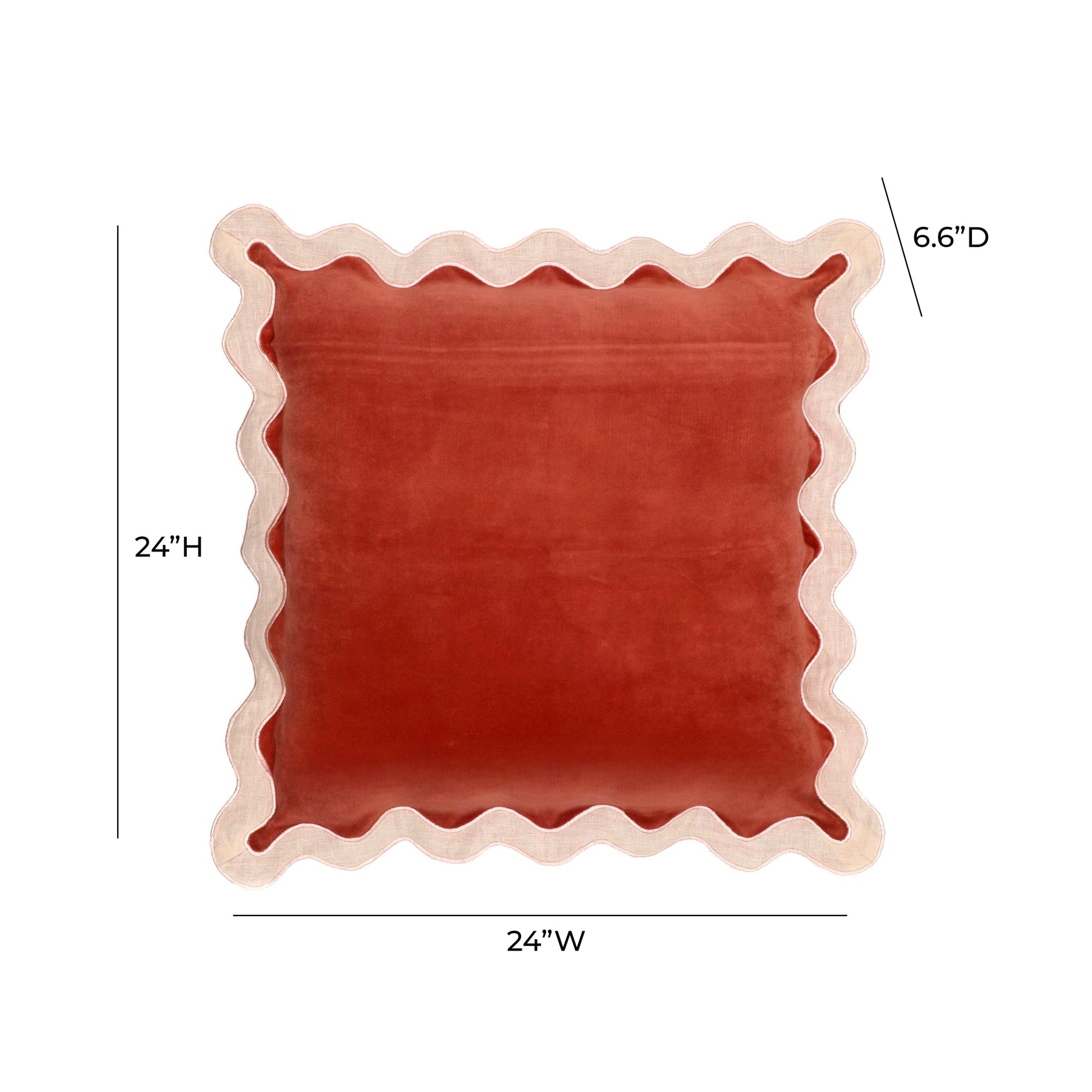 Scalloped Edge 24" Square Throw Pillow Cover