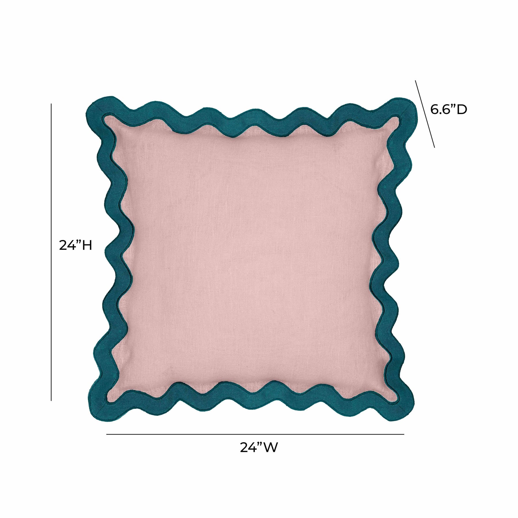 Scalloped Edge 24" Square Throw Pillow Cover