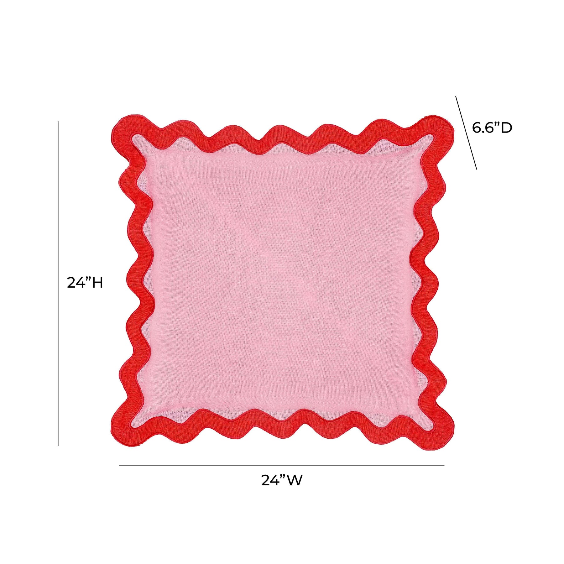Scalloped Edge 24" Square Throw Pillow Cover