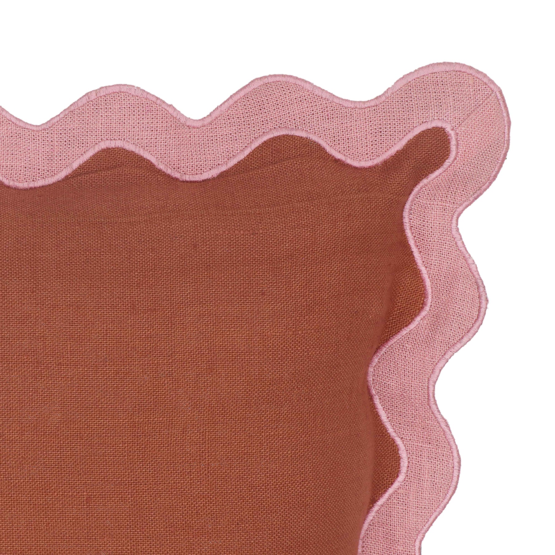Scalloped Edge 24" Square Throw Pillow Cover