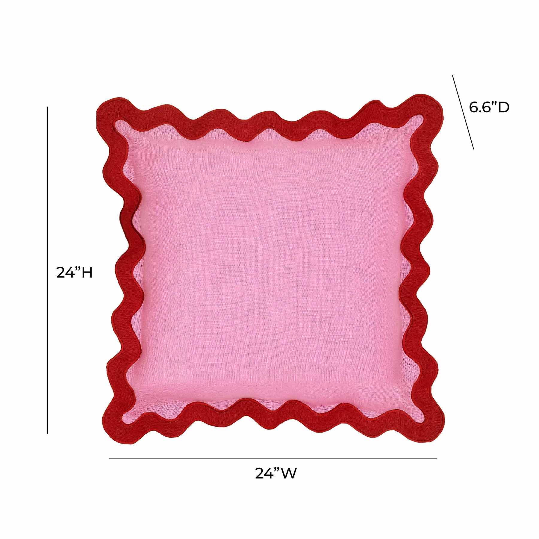 Scalloped Edge 24" Square Throw Pillow Cover