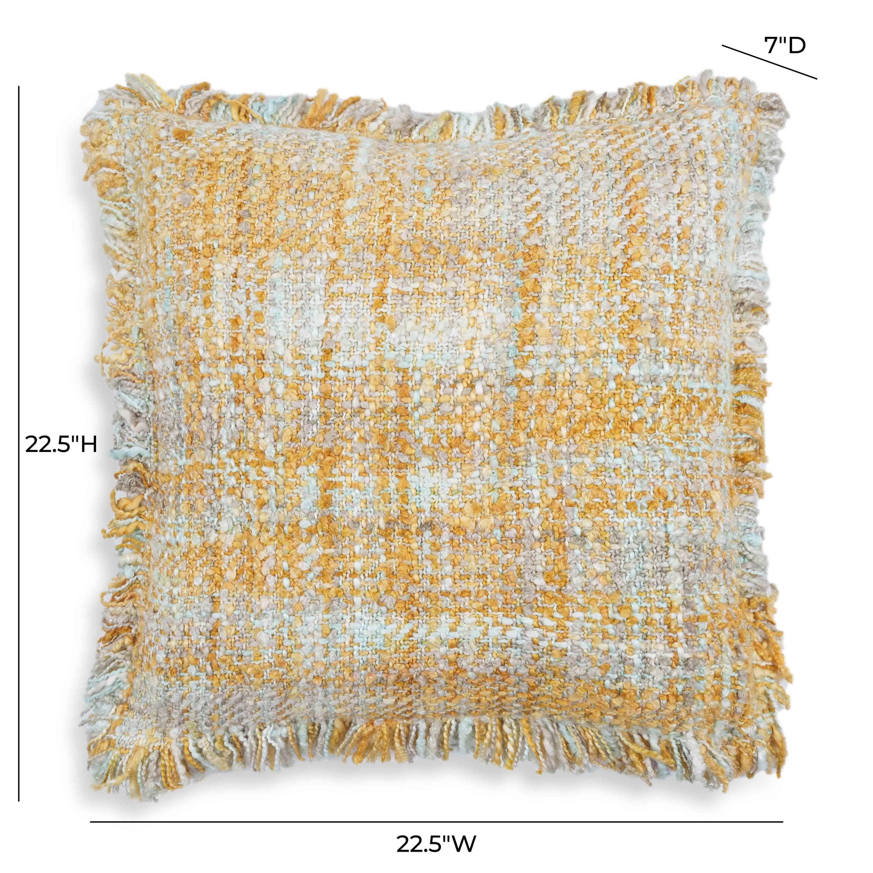 Frazzle 22.5" Textured Square Throw Pillow Cover