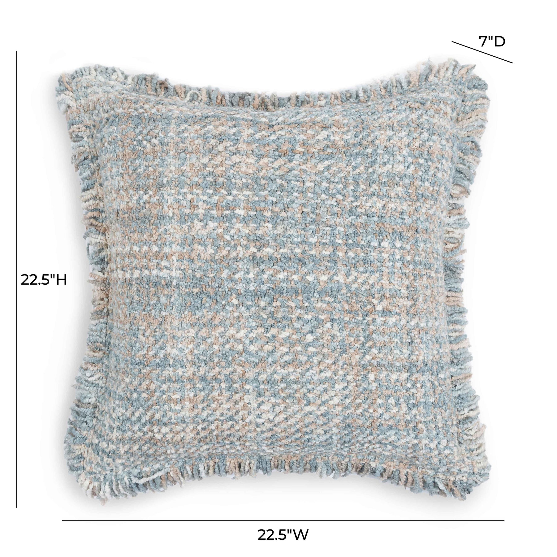Frazzle 22.5" Textured Square Throw Pillow Cover
