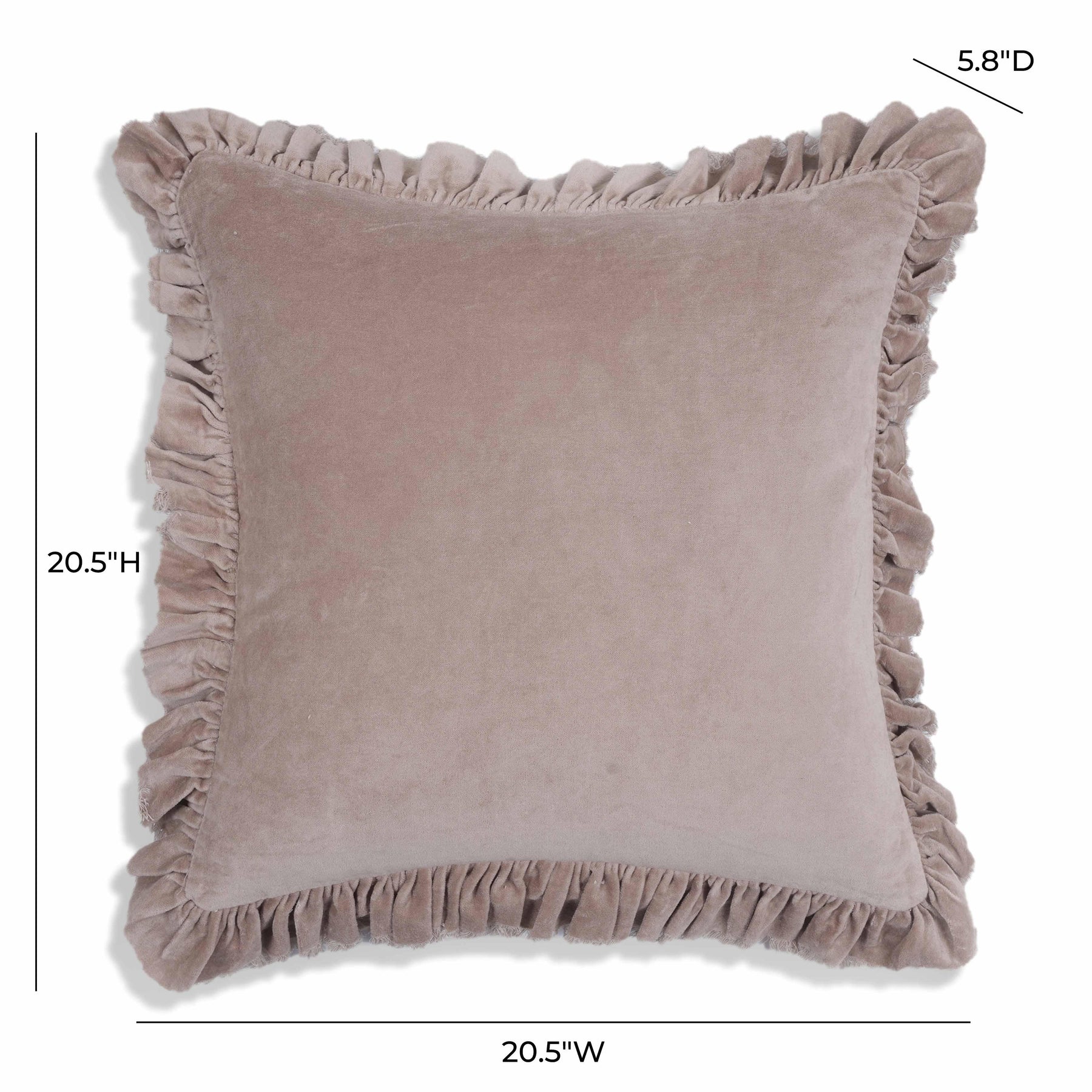 Alessia 20.5" Distressed Velvet Square Throw Pillow
