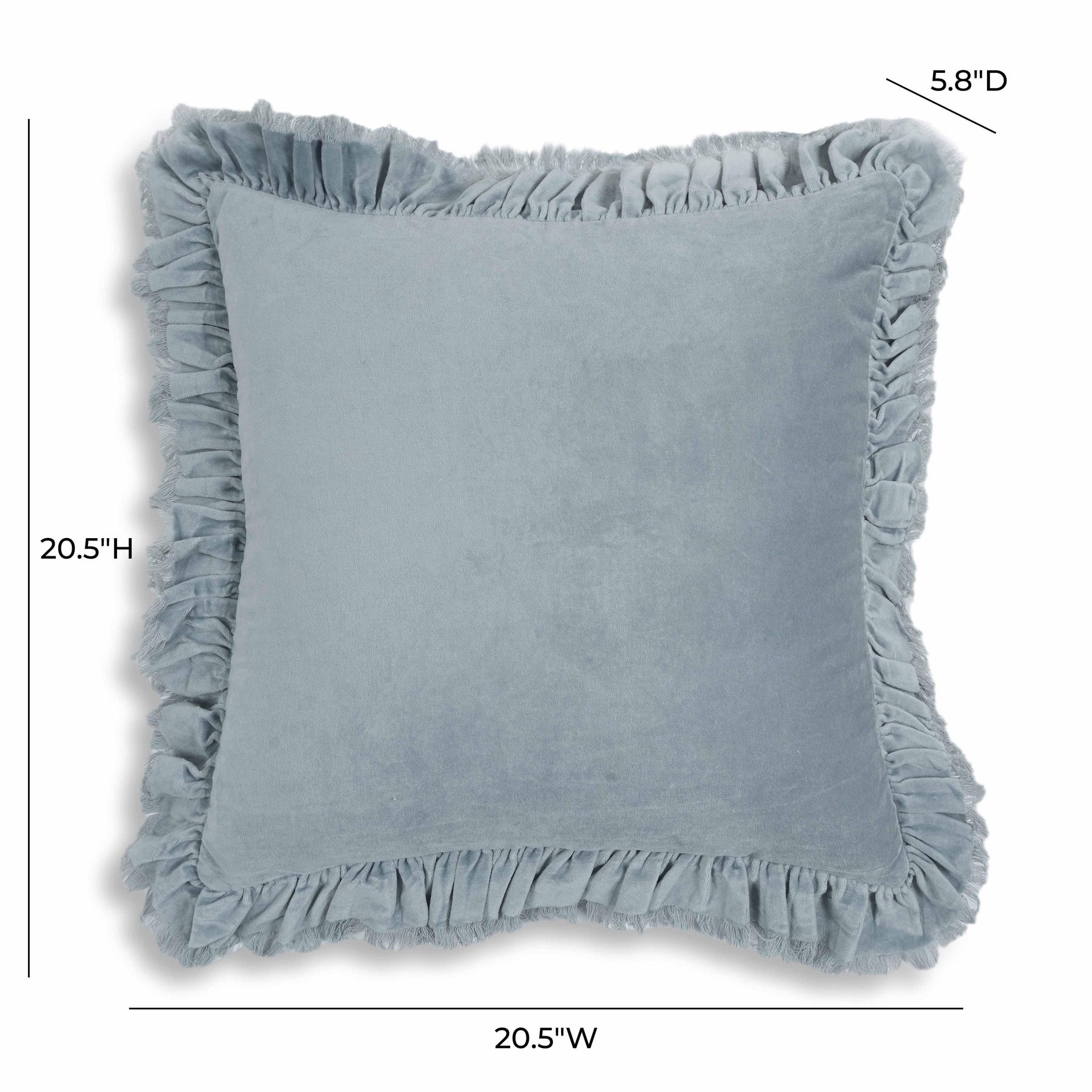 Alessia 20.5" Distressed Velvet Square Throw Pillow