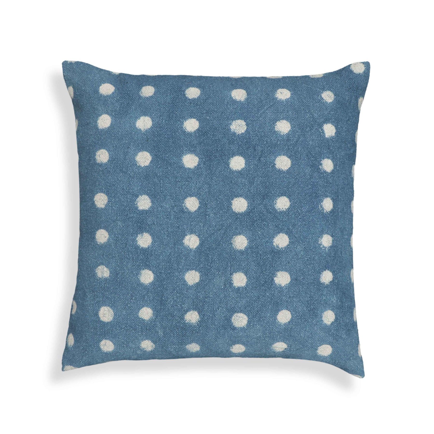 Indigo Dots 20" Cotton Square Throw Pillow Cover