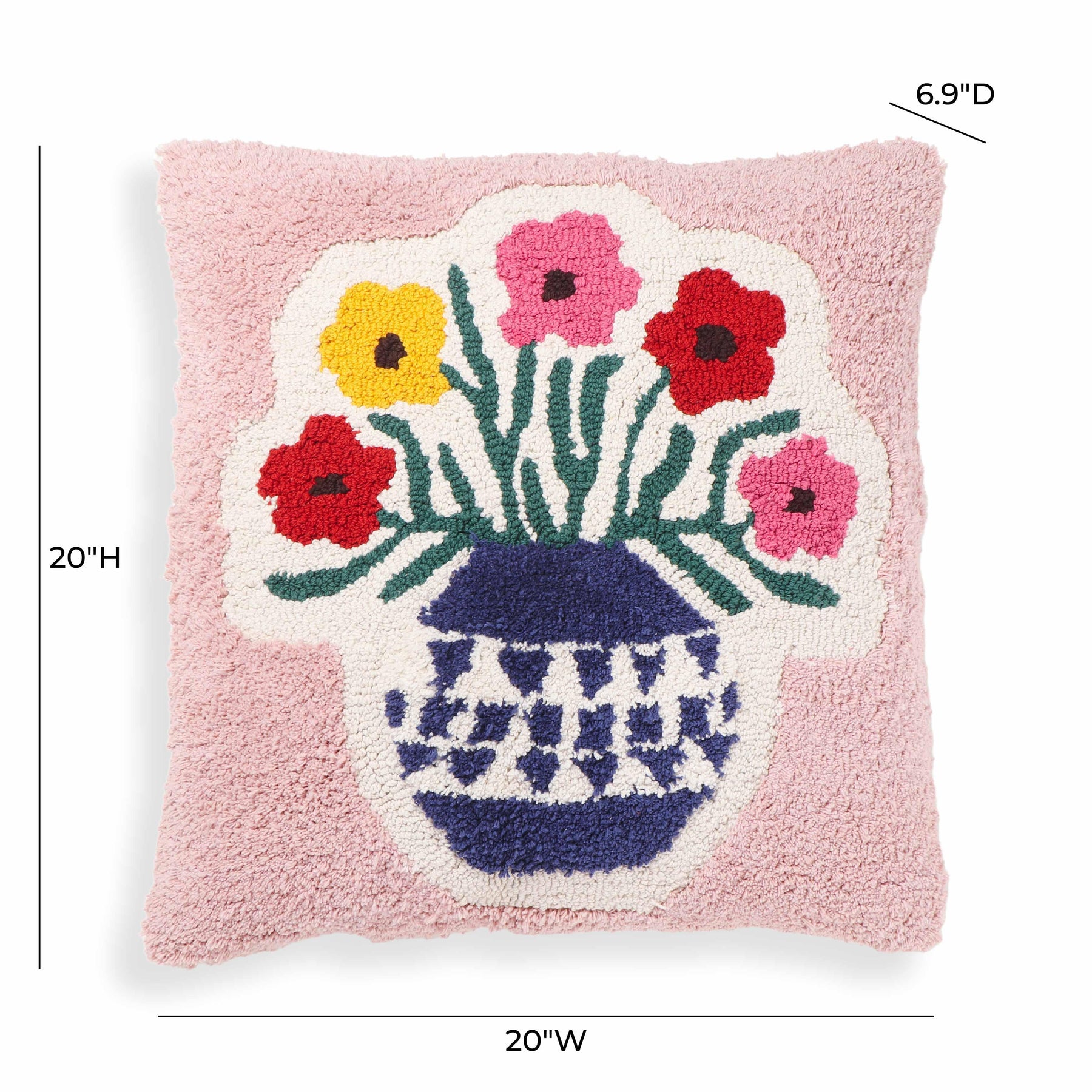 Blossom 20" Tufted Cotton Square Throw Pillow Cover