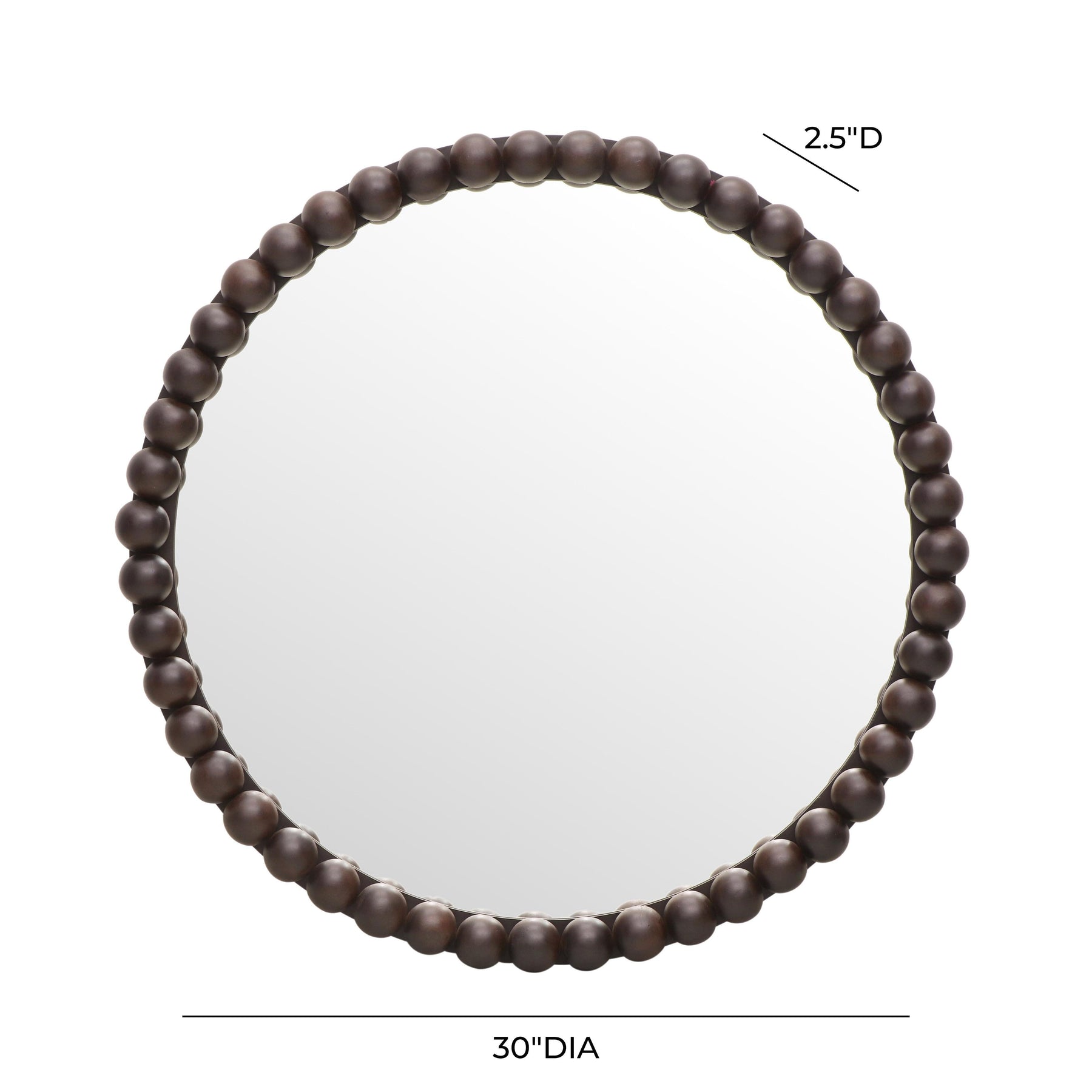 Baria 30" Wooden Round Wall Mirror