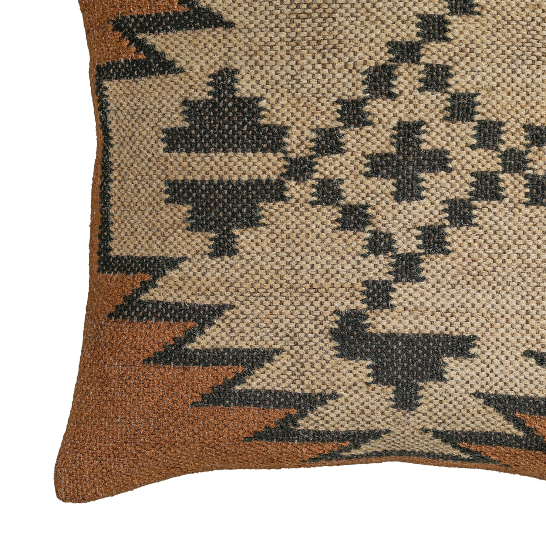 Terra 20"  Square Wool and Jute Kilim Throw Pillow