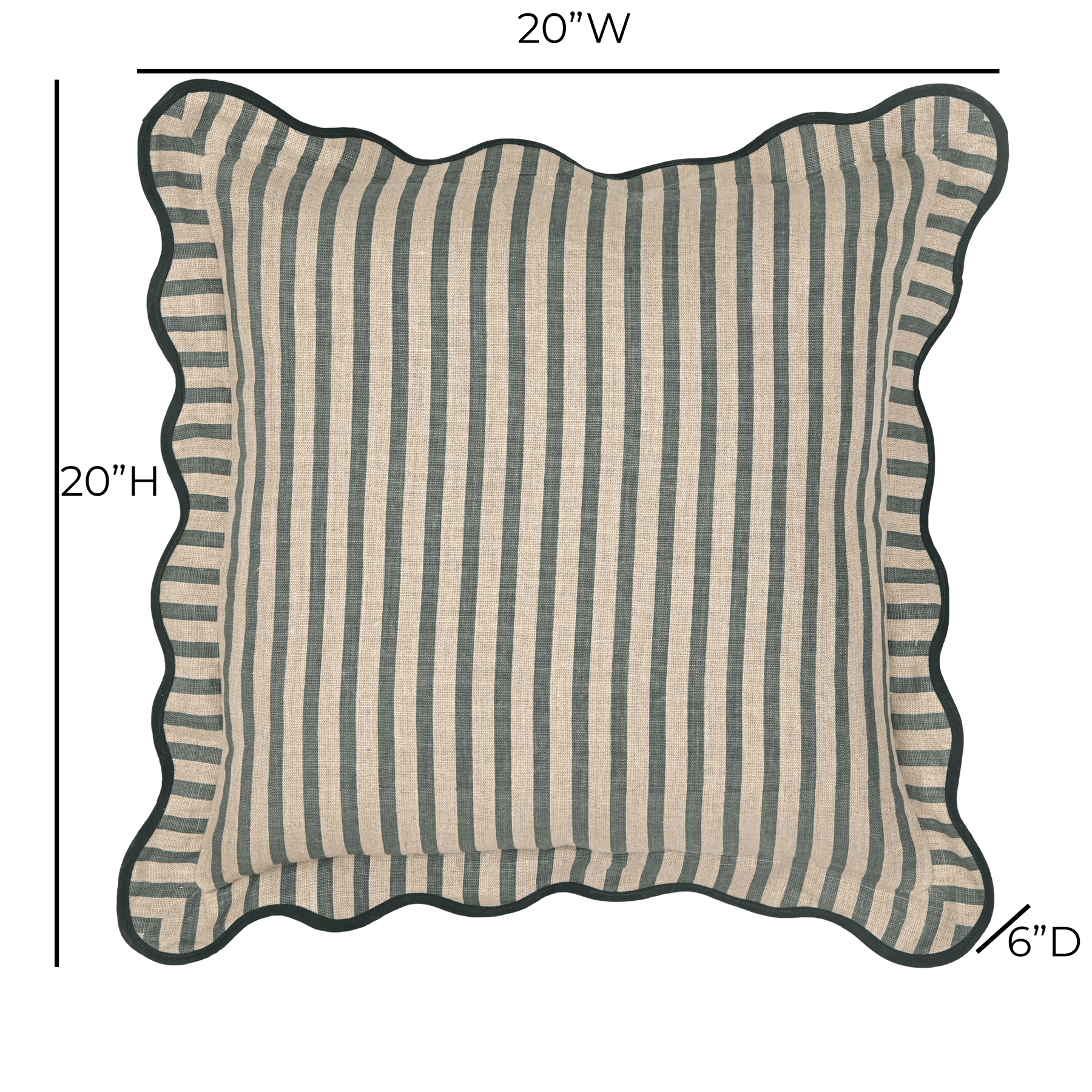 Striped 20" Linen Throw Pillow