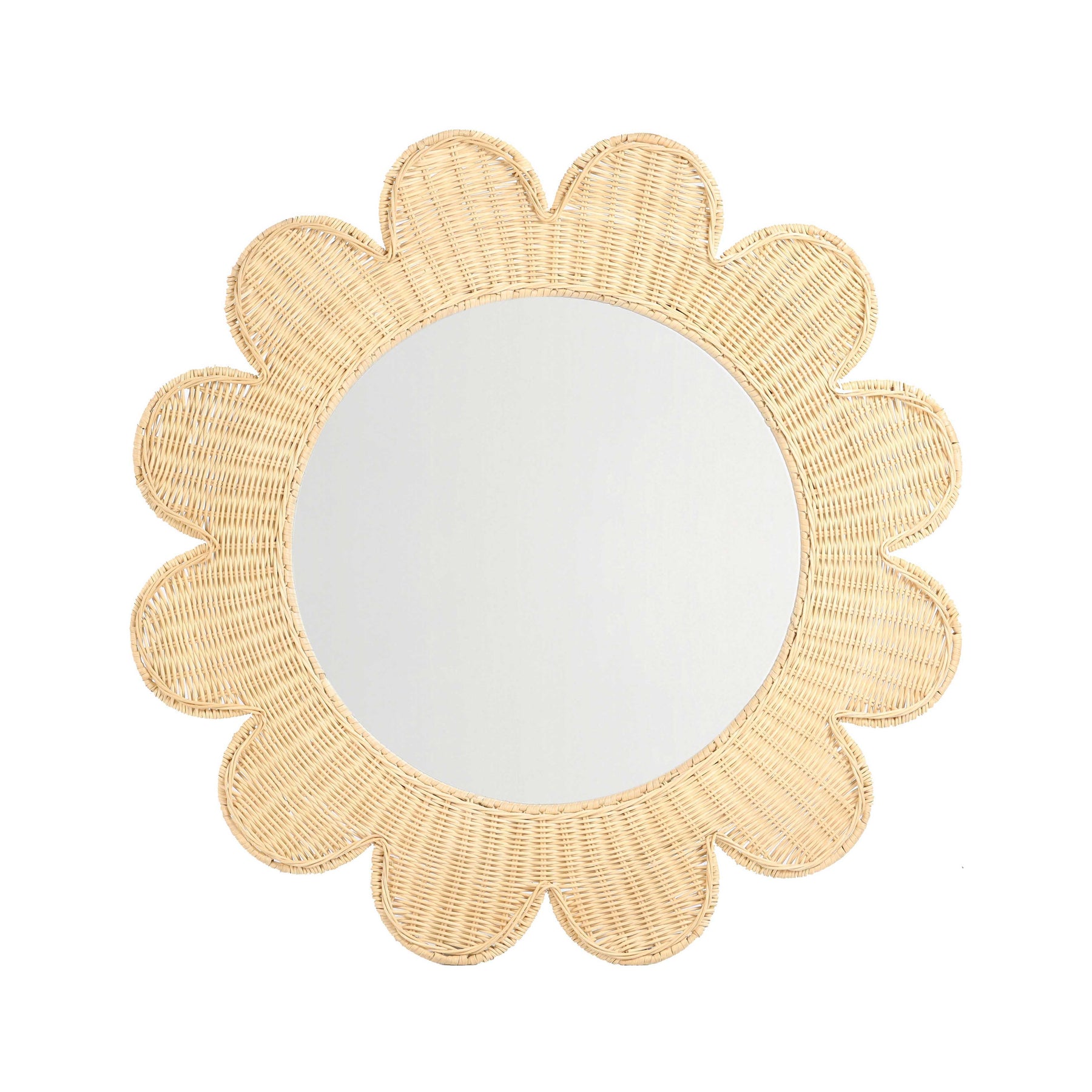 Coralie 33.4" Rattan Round Wall Mirror