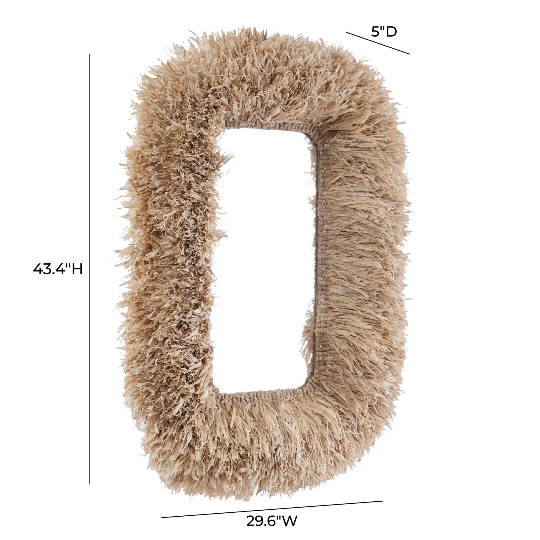 Palm 29.6"x43.4" Natural Sisal Rectangular Wall Mirror