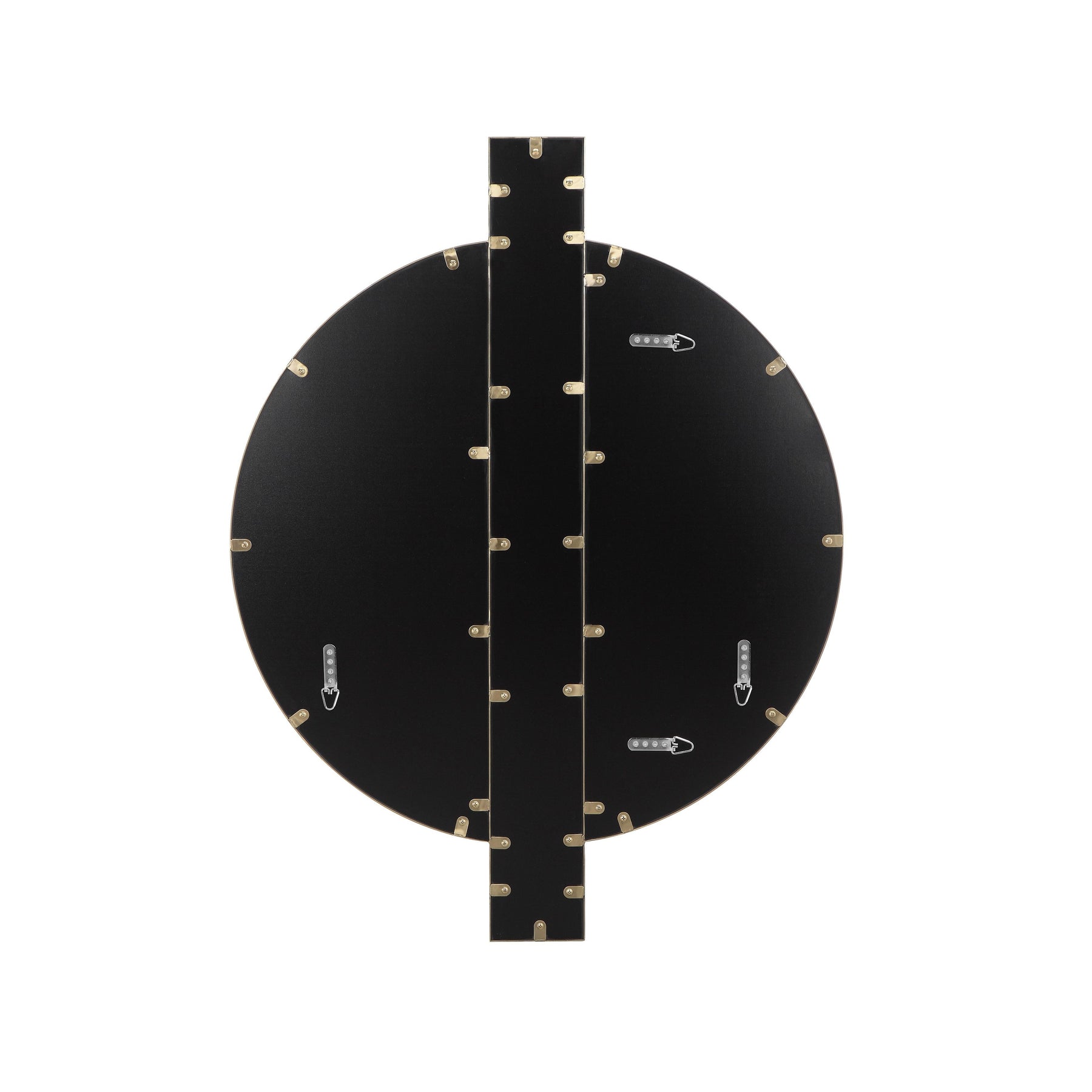 Carri 30"X39" Gold Round Wall Mirror