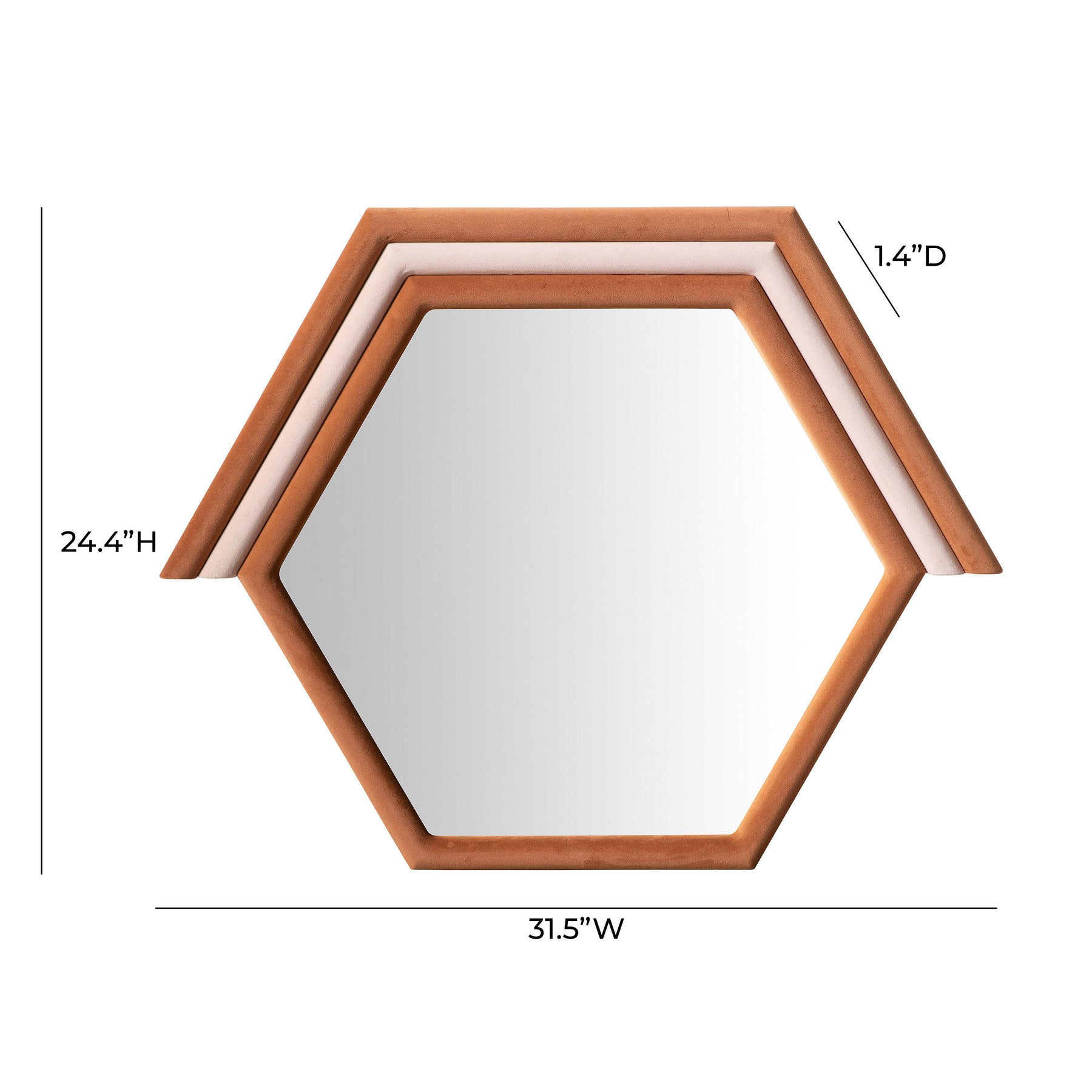 Lally 31.5"X24" Velvet Prism Wall Mirror