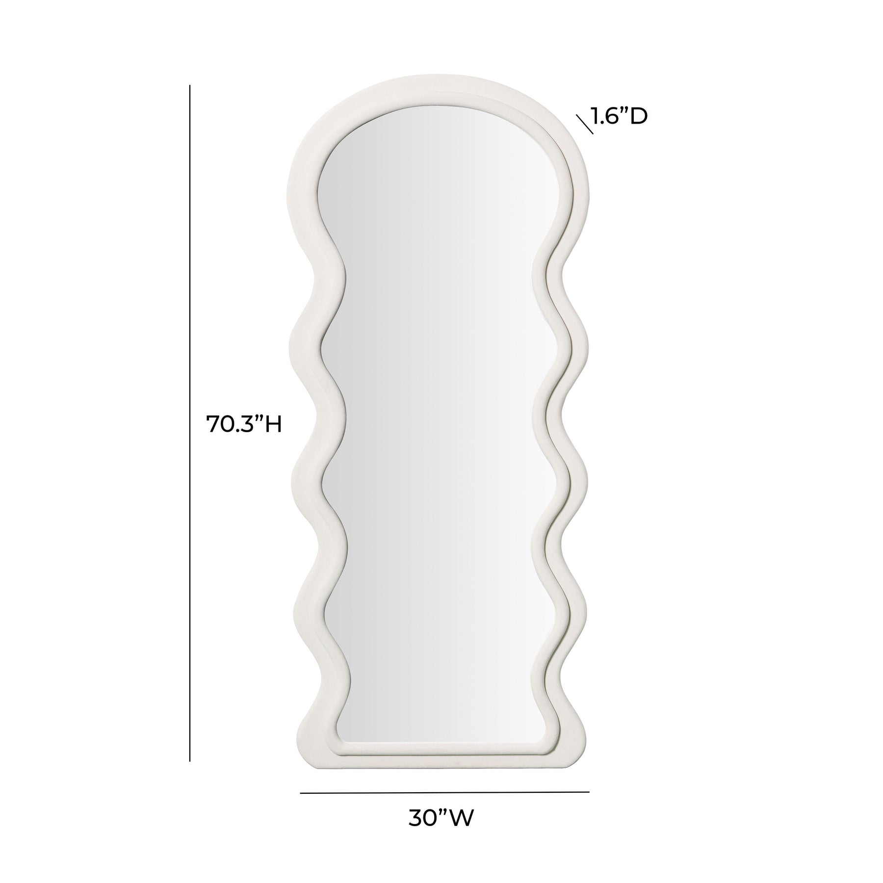 Rhodes 70" Velvet Floor Mirror