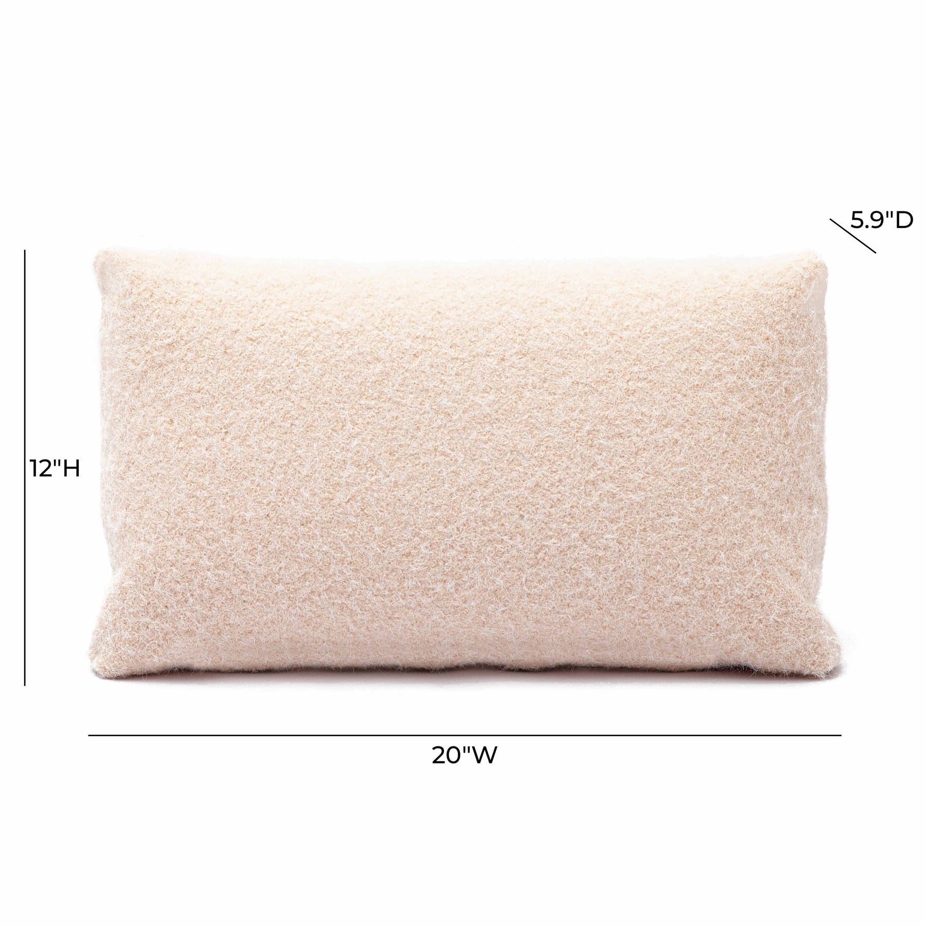 Malolo 20"X12" Long Mohair Rectangular Vegan-Down Throw Pillow Cover