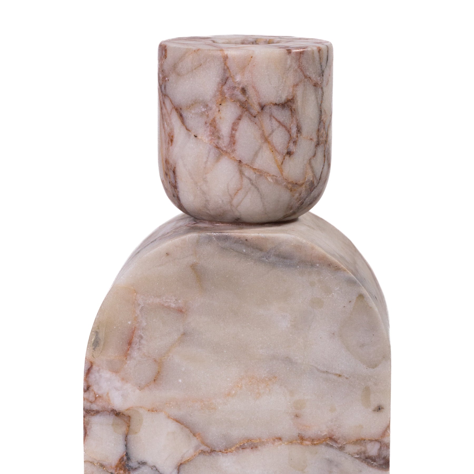 Marble White Brown Foundation Candle Holder