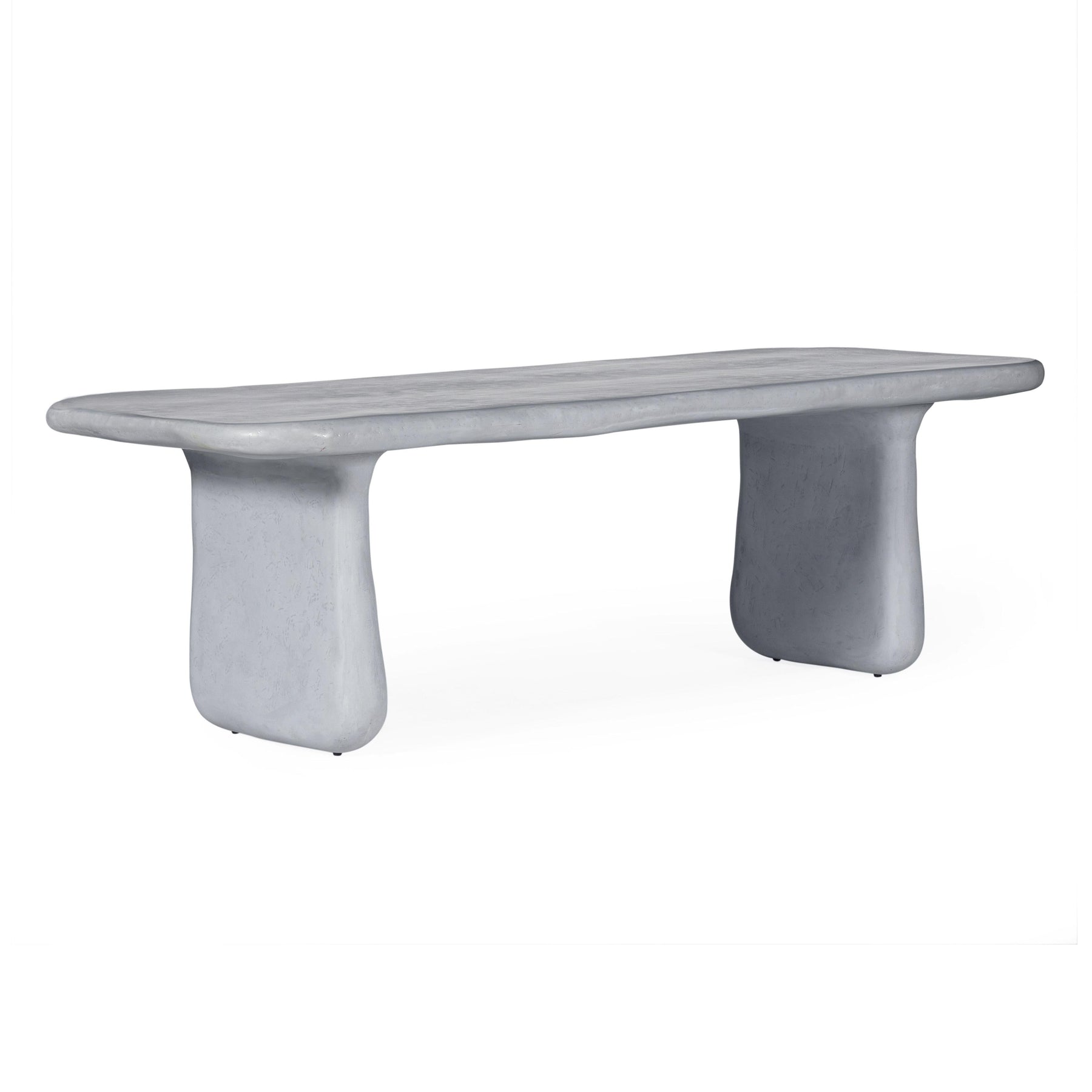 Athen 95" Grey Faux Stone Indoor / Outdoor Rectangular Dining Table