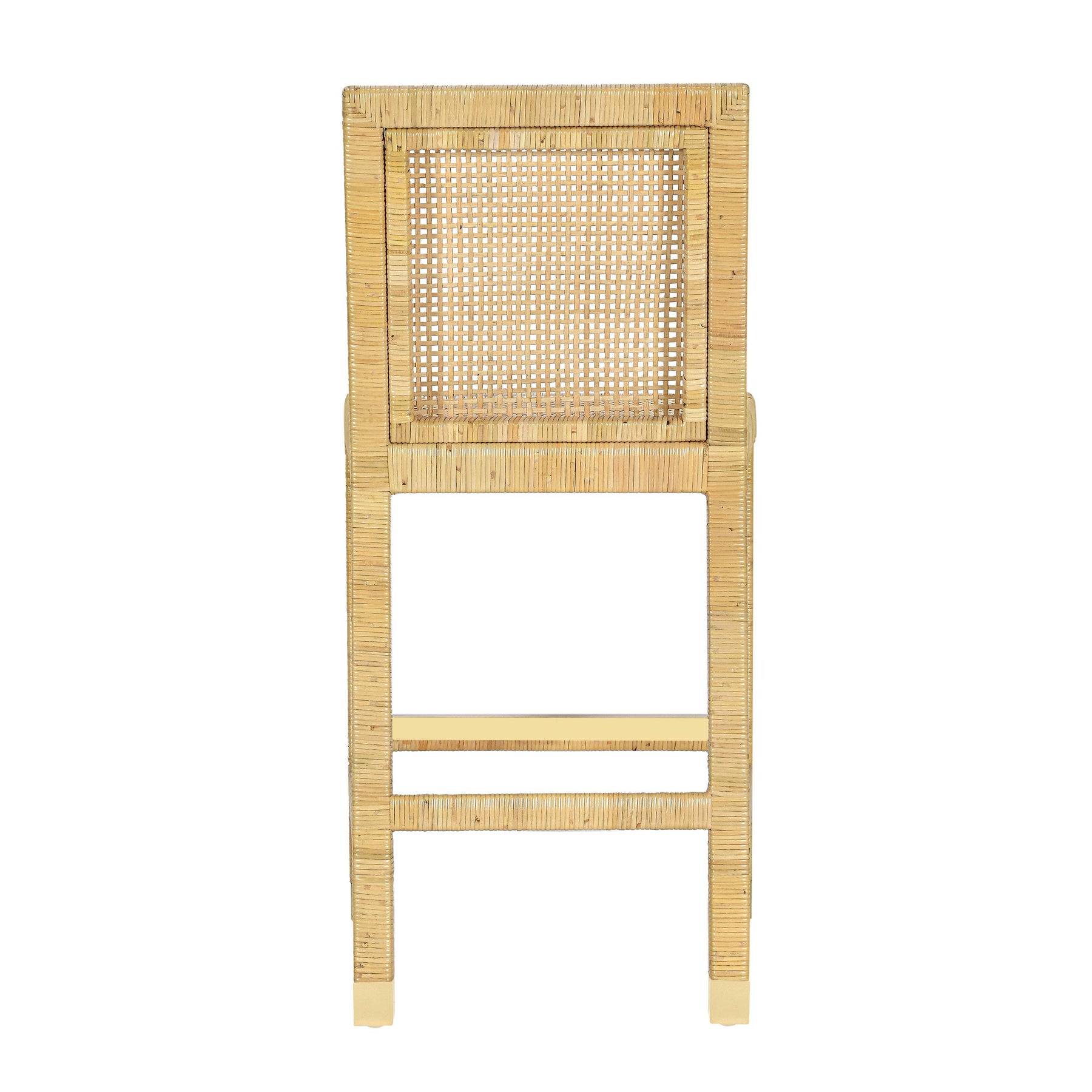 Amara Rattan & Cream Contract-Grade Linen Stool