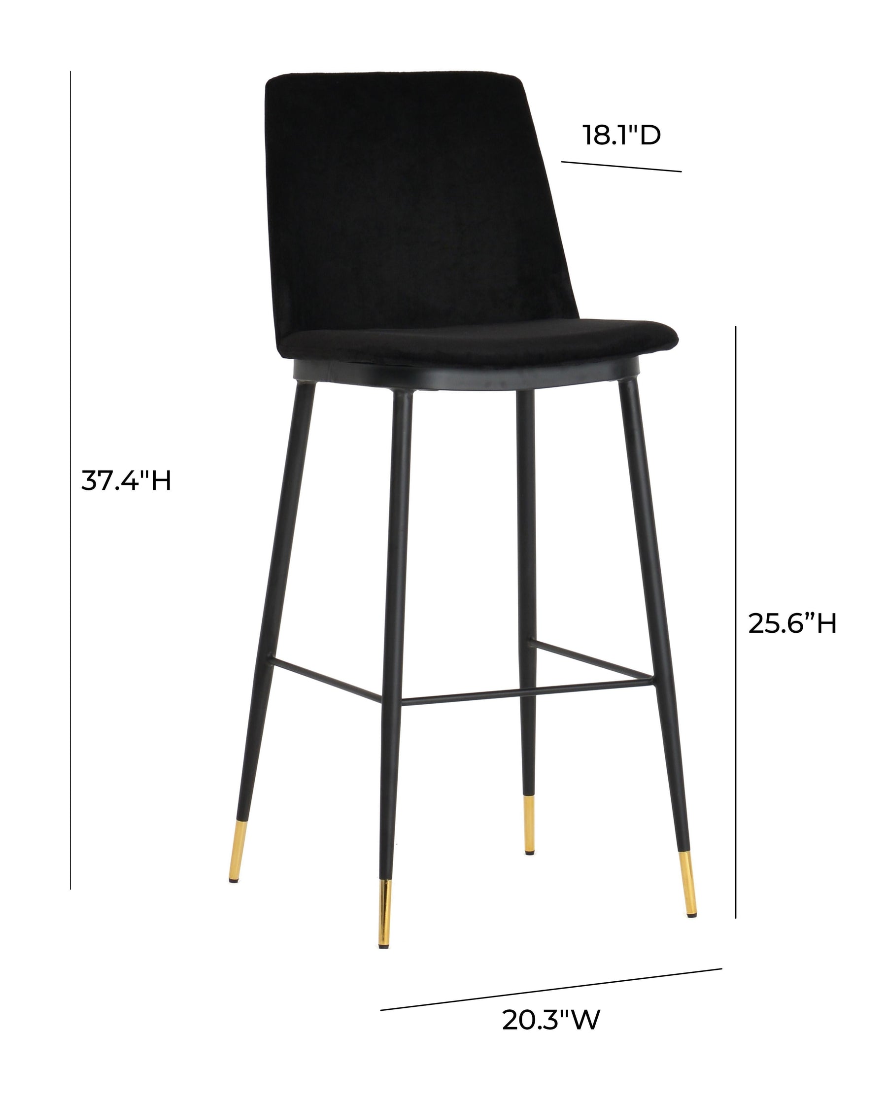 Evora Velvet Counter Stool - Set of 2