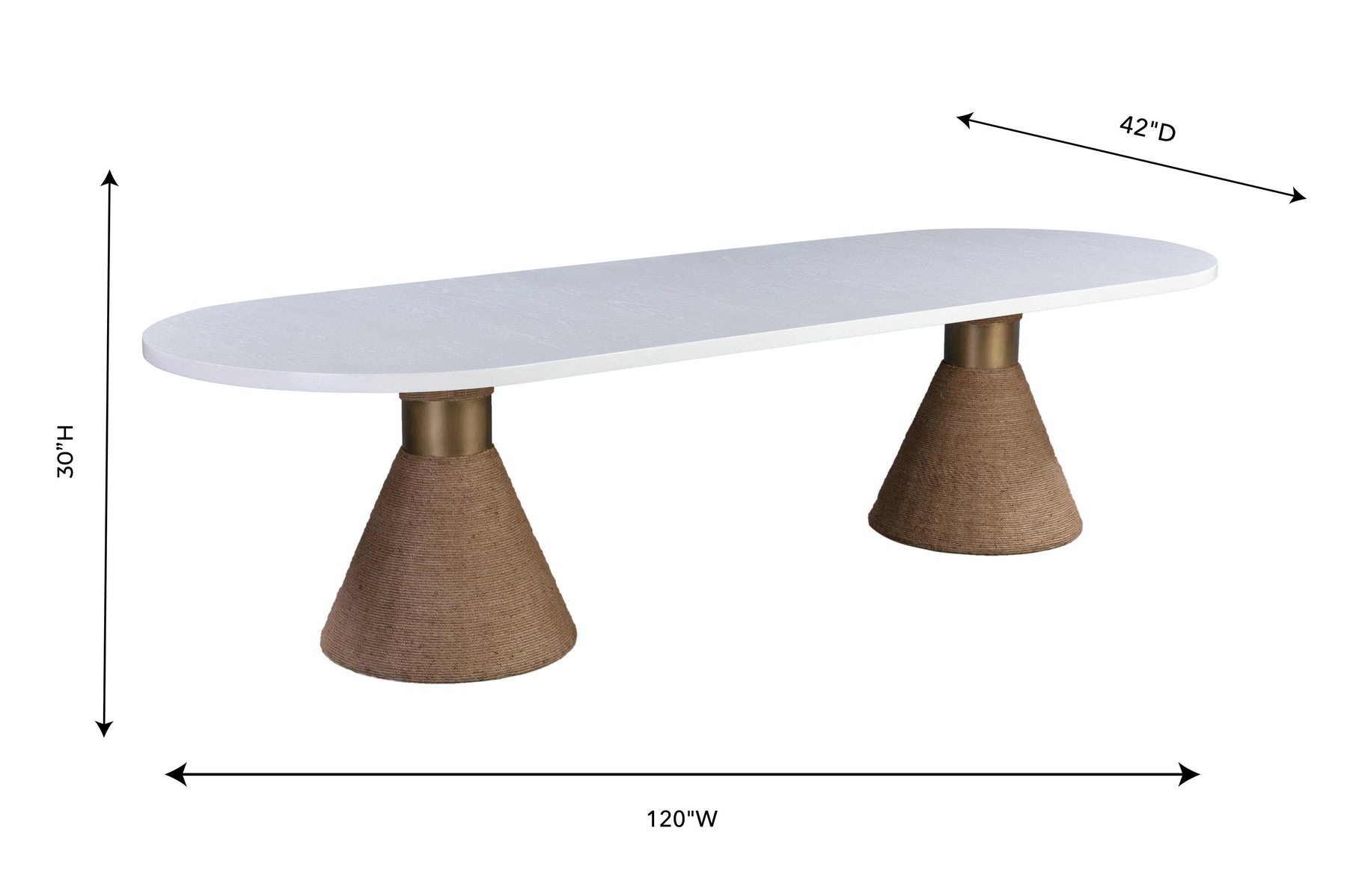 Rishi 120" Rope Oval Dining Table