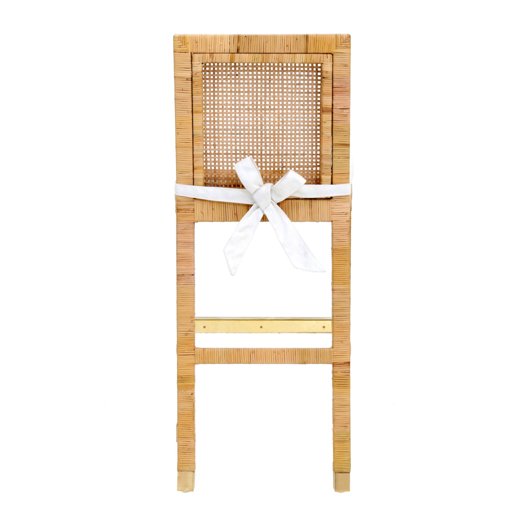 Amara Woven Rattan Performance Fabric Stool