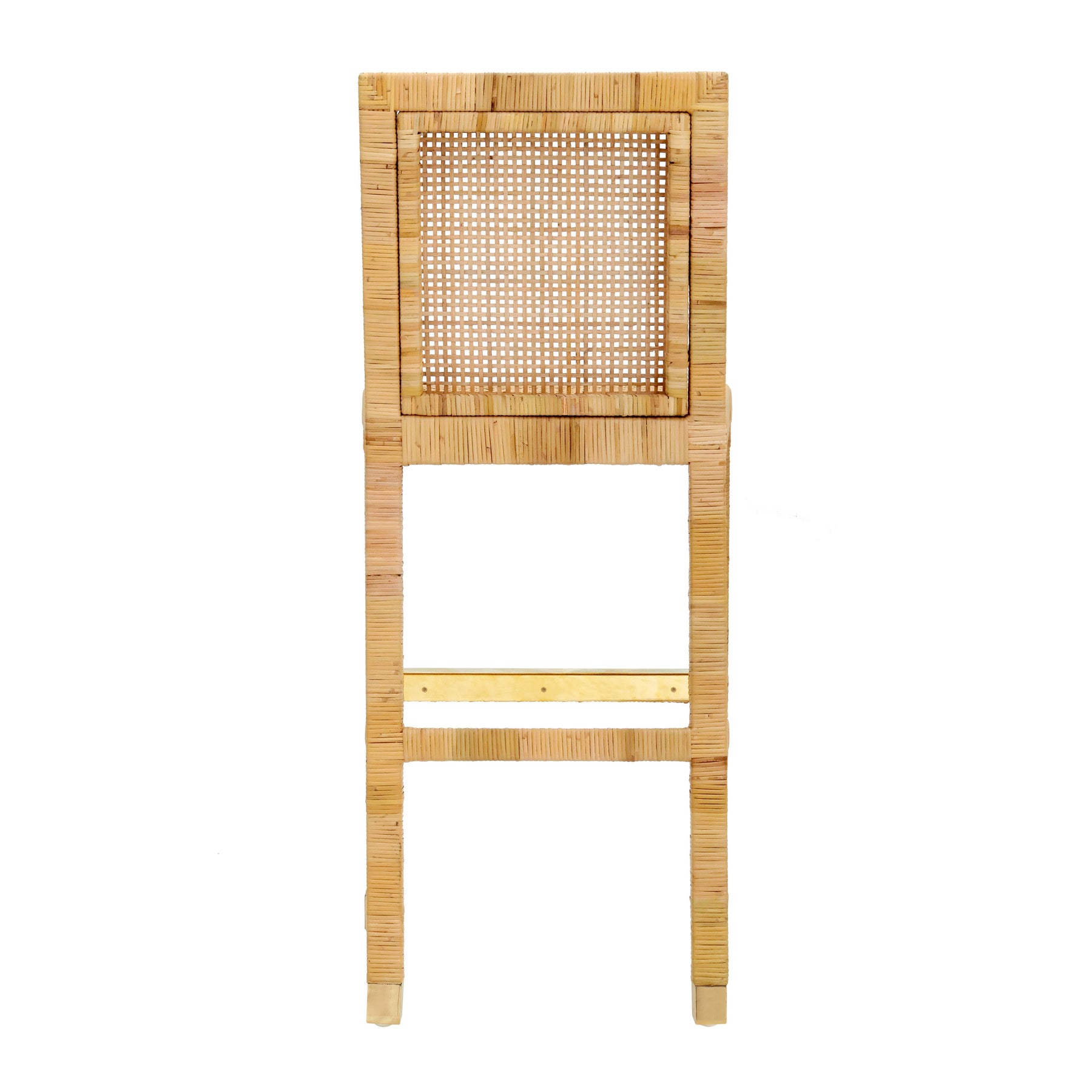 Amara Woven Rattan Performance Fabric Stool