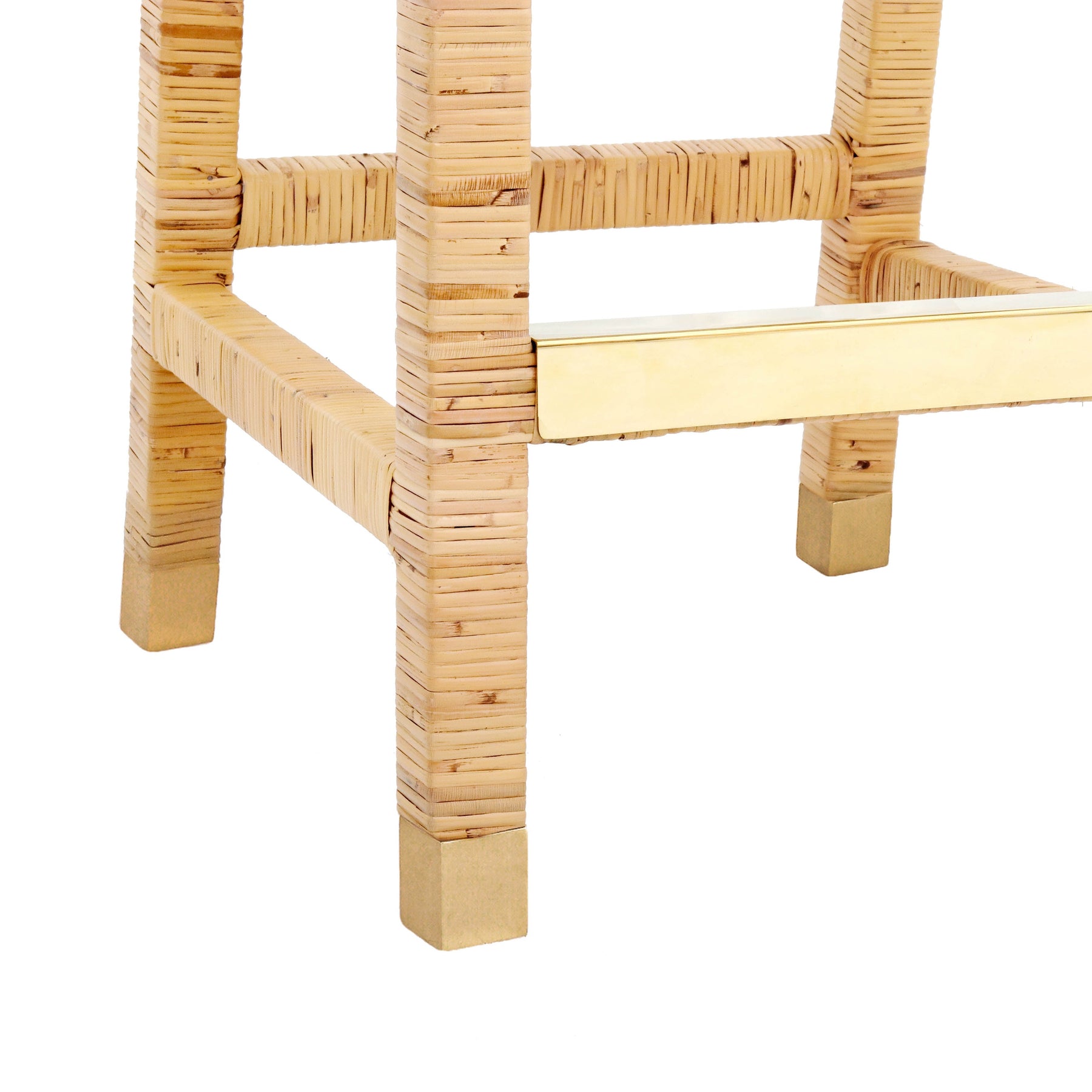 Amara Woven Rattan Performance Fabric Stool