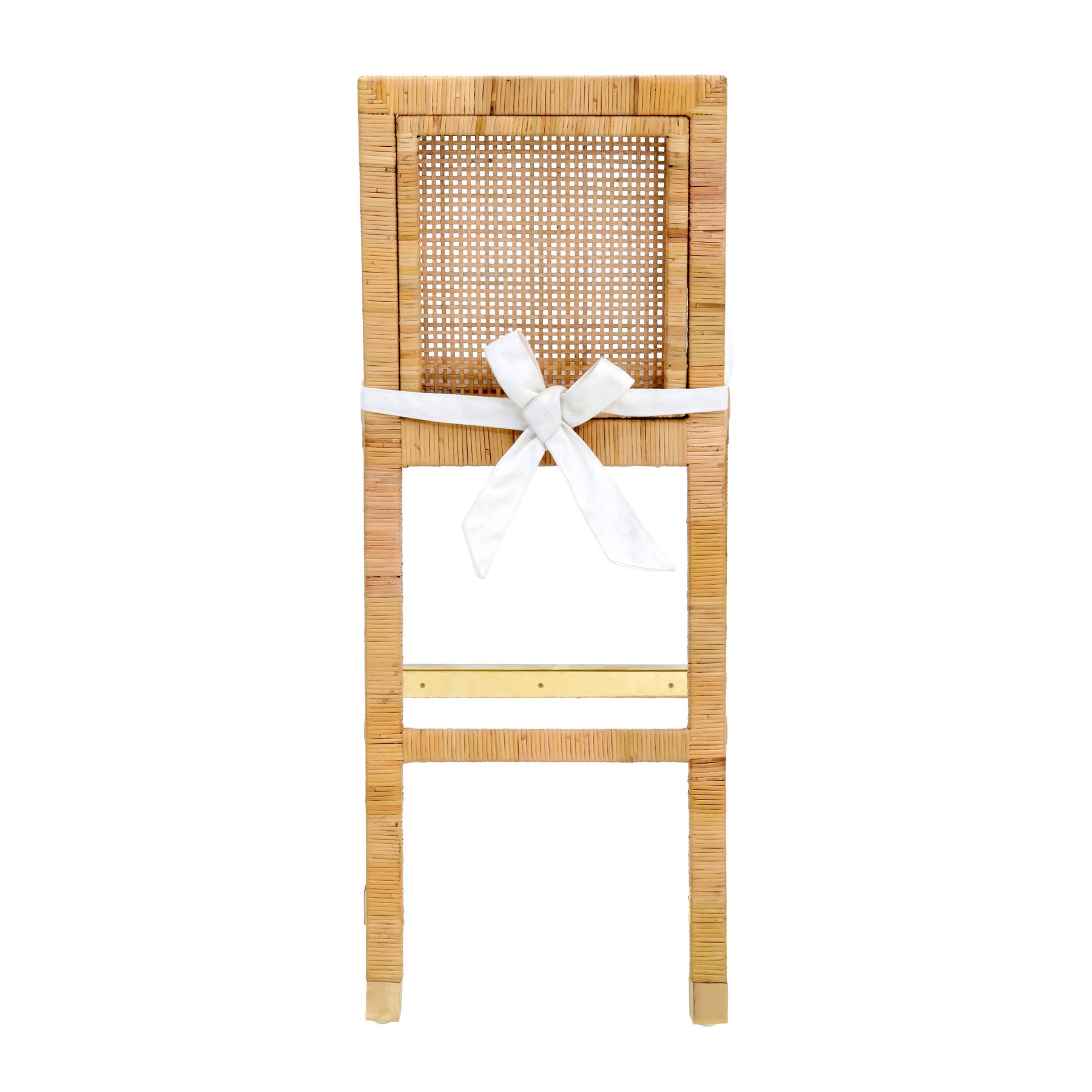 Amara Woven Rattan Performance Fabric Stool