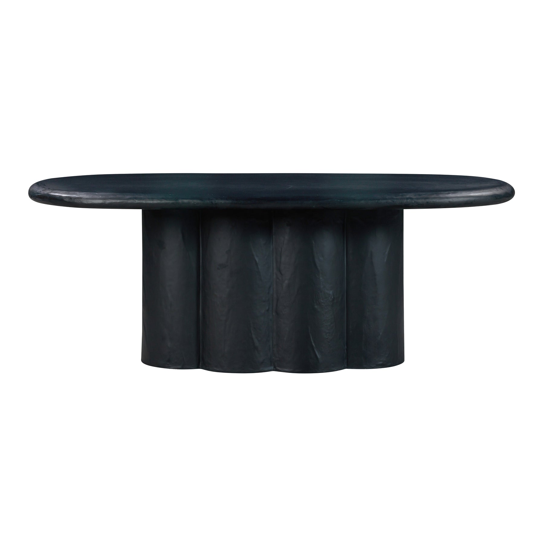 Elika 80" Faux Plaster Indoor / Outdoor Oval Dining Table