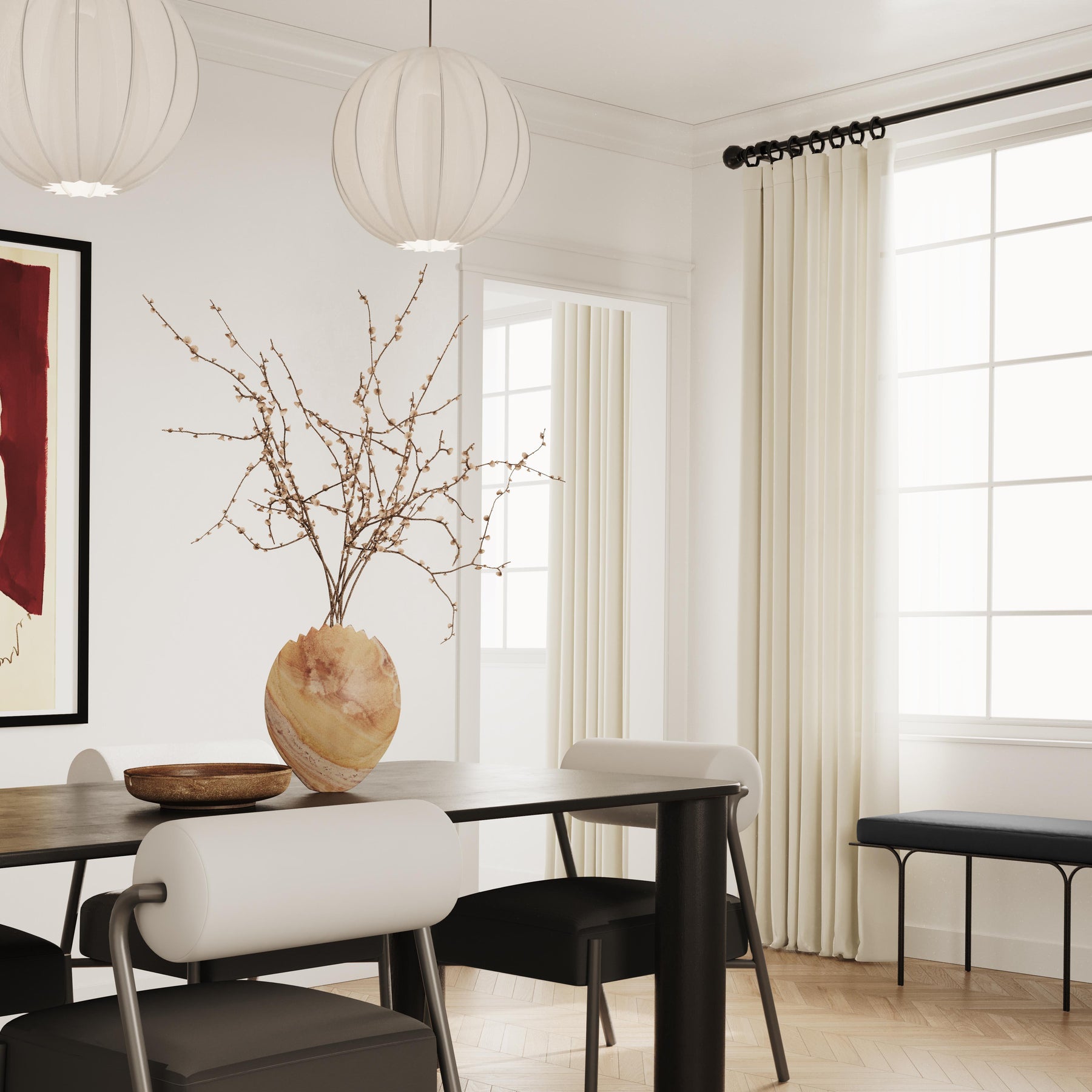 Akola 106" Oak Rectangular Dining Table