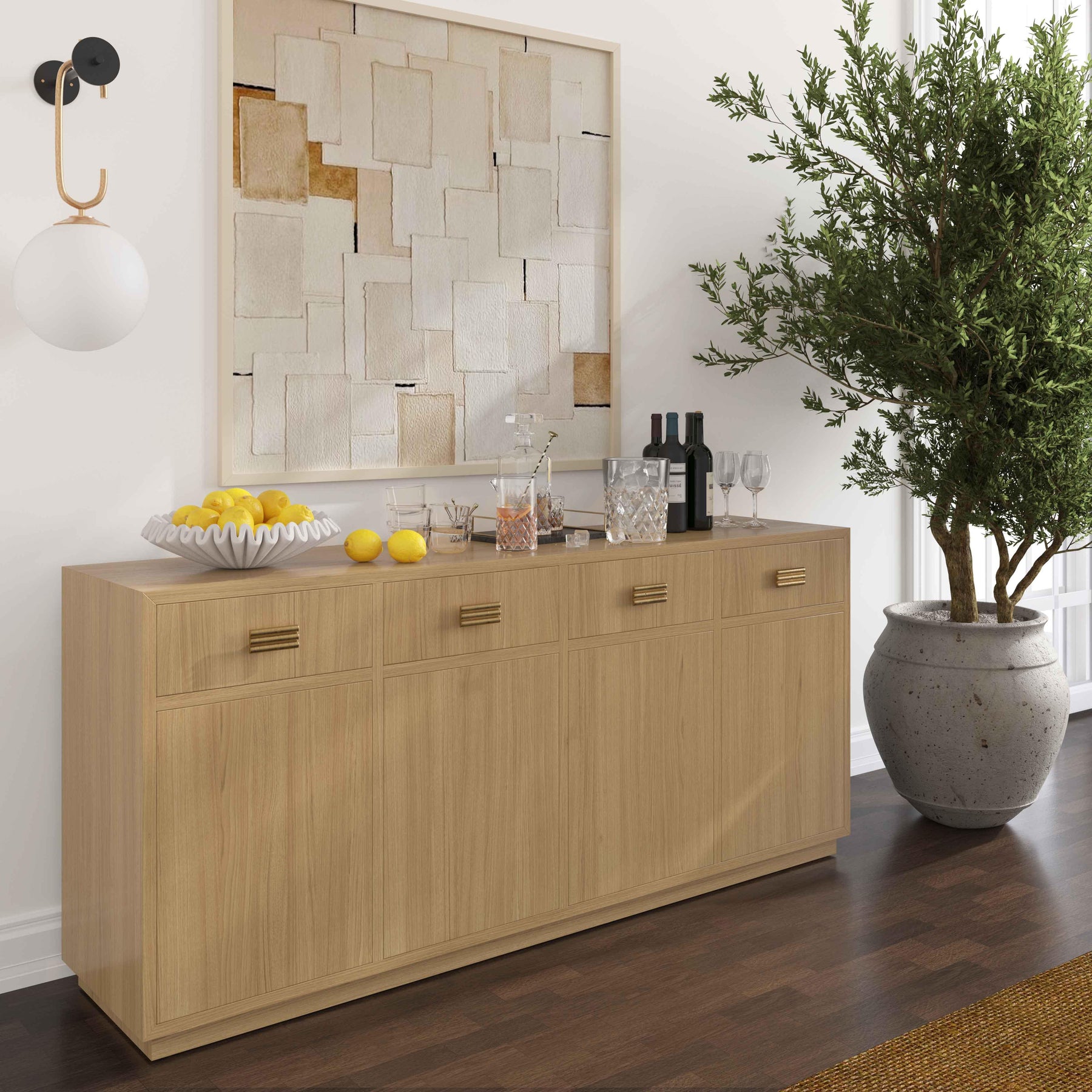 Aria 75" Oak Buffet