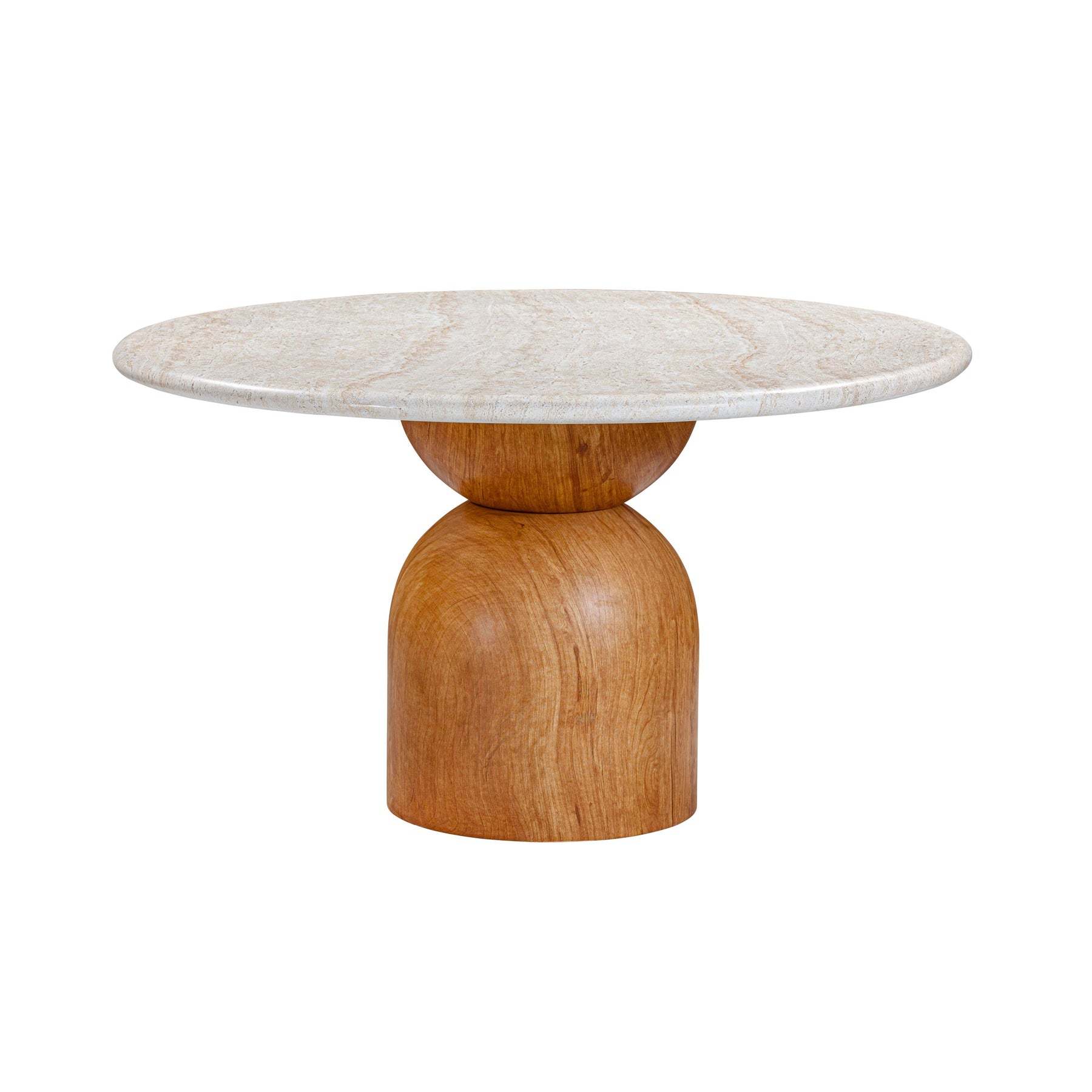 Cynthia 54" Faux Travertine Indoor/Outdoor Concrete Round Dining Table