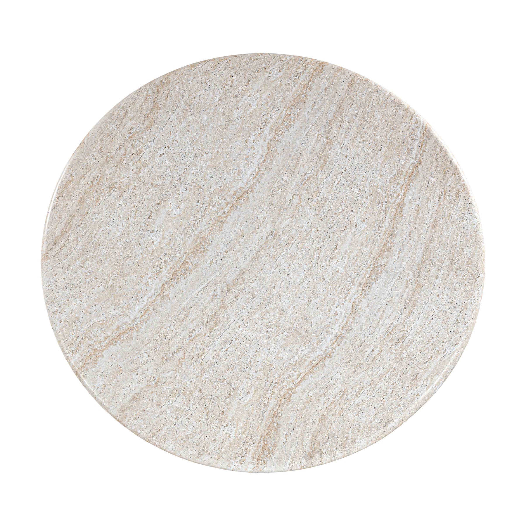 Cynthia 54" Faux Travertine Indoor/Outdoor Concrete Round Dining Table
