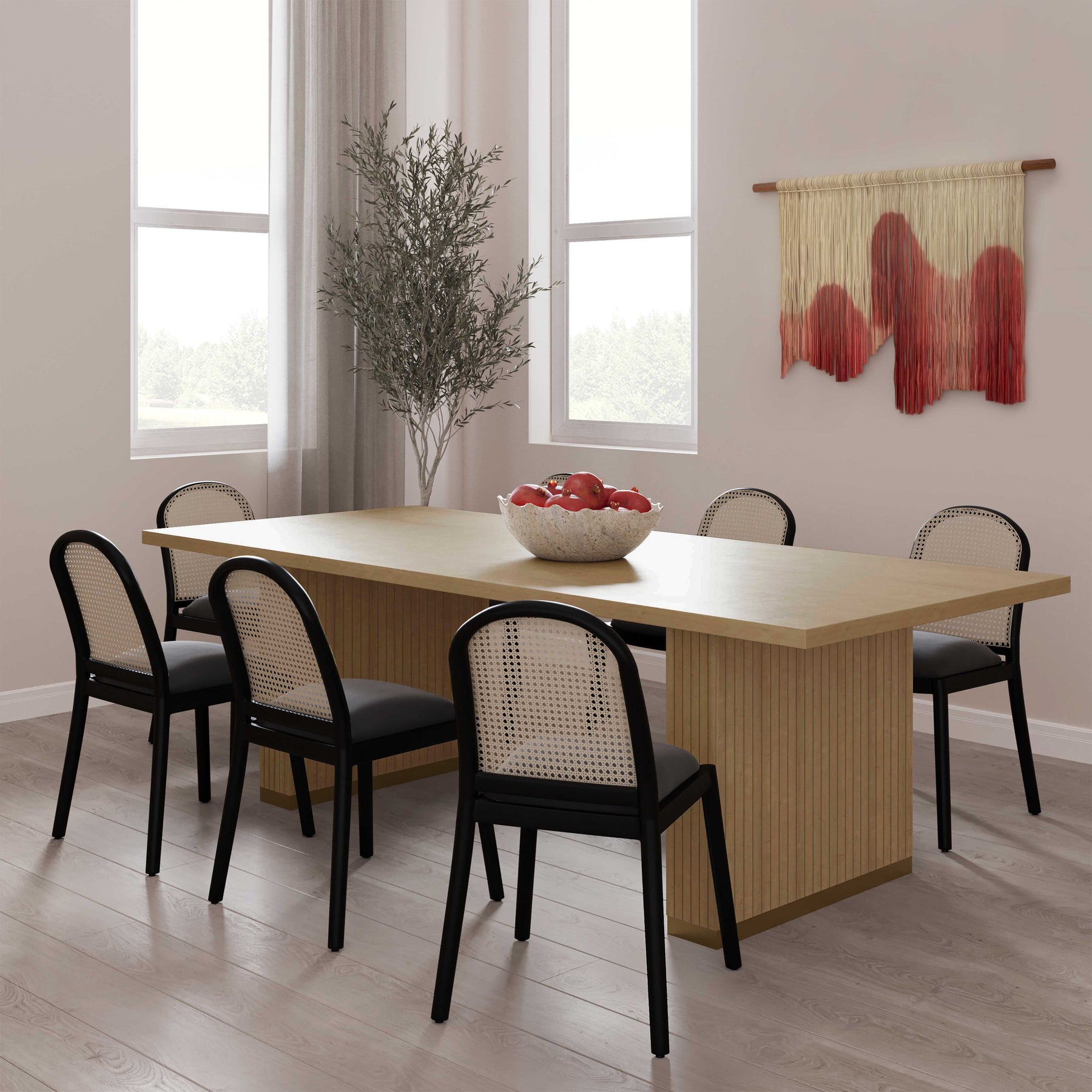 Chelsea 79" Natural Oak Wood Rectangular Dining Table
