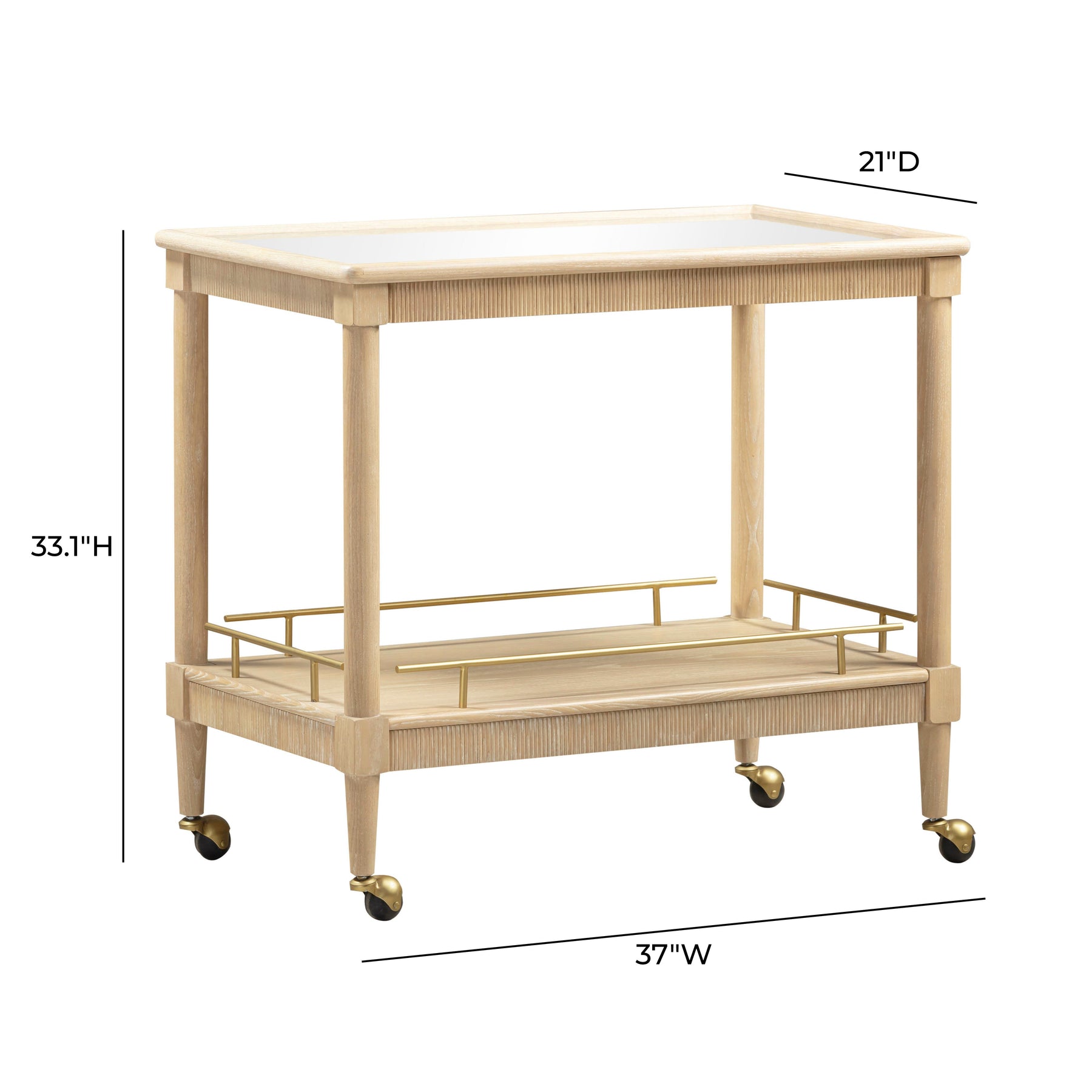 Slosh 37" Natural Ash Bar Cart