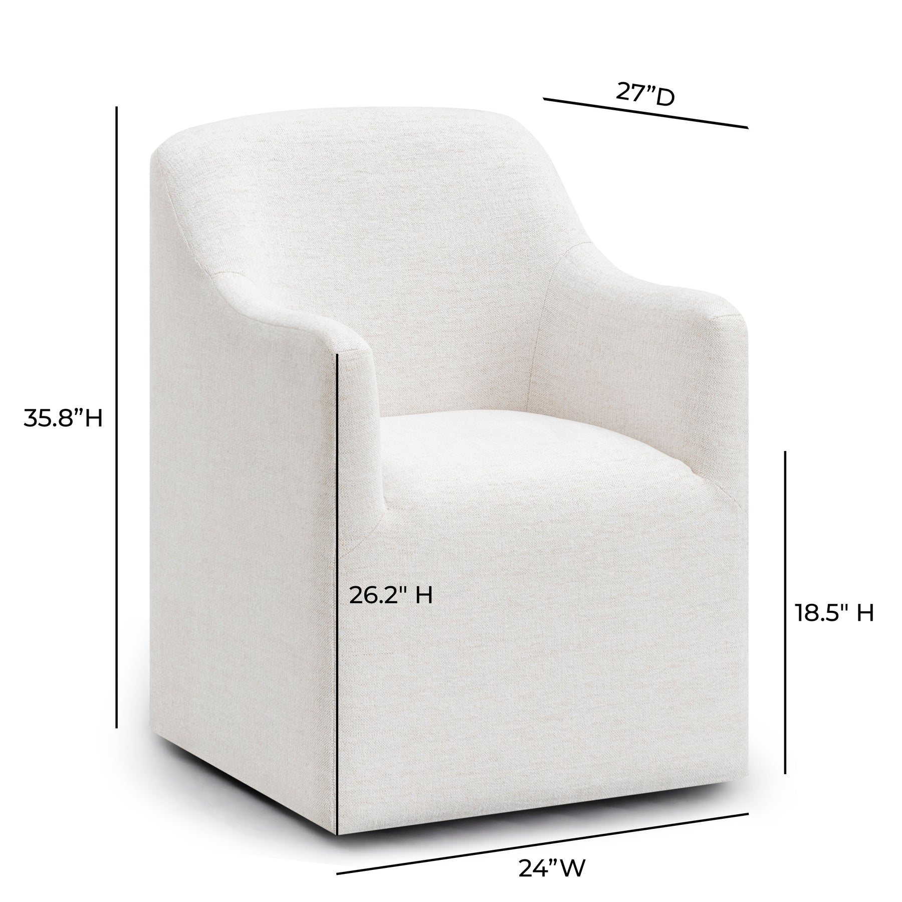 Helena Tall Textured Weave Performance Fabric Dining Chair