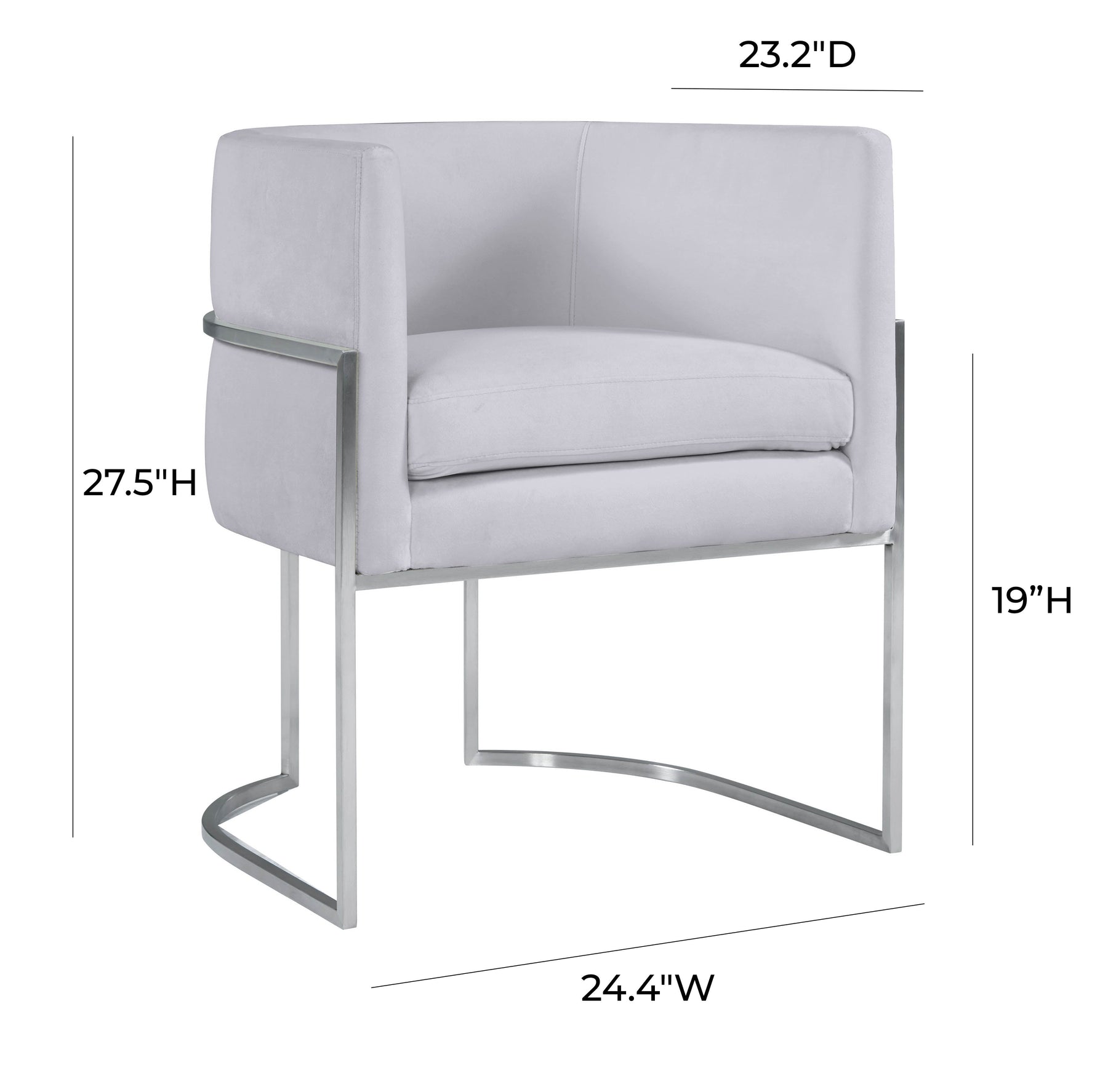 Giselle Performance Velvet Dining Chair with Silver Base