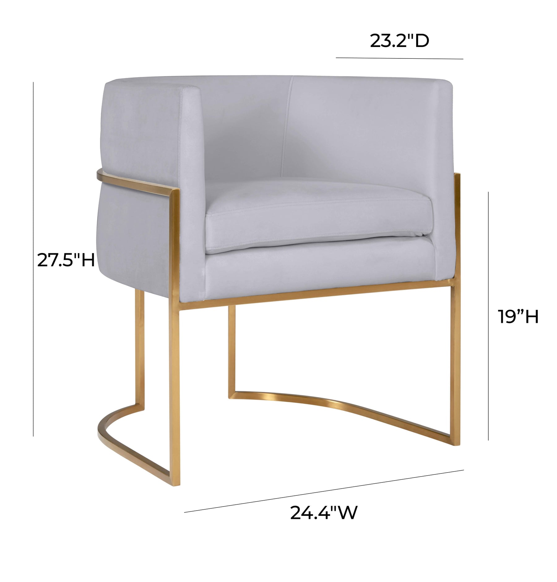 Giselle Performance Velvet Dining Chair with Gold Base