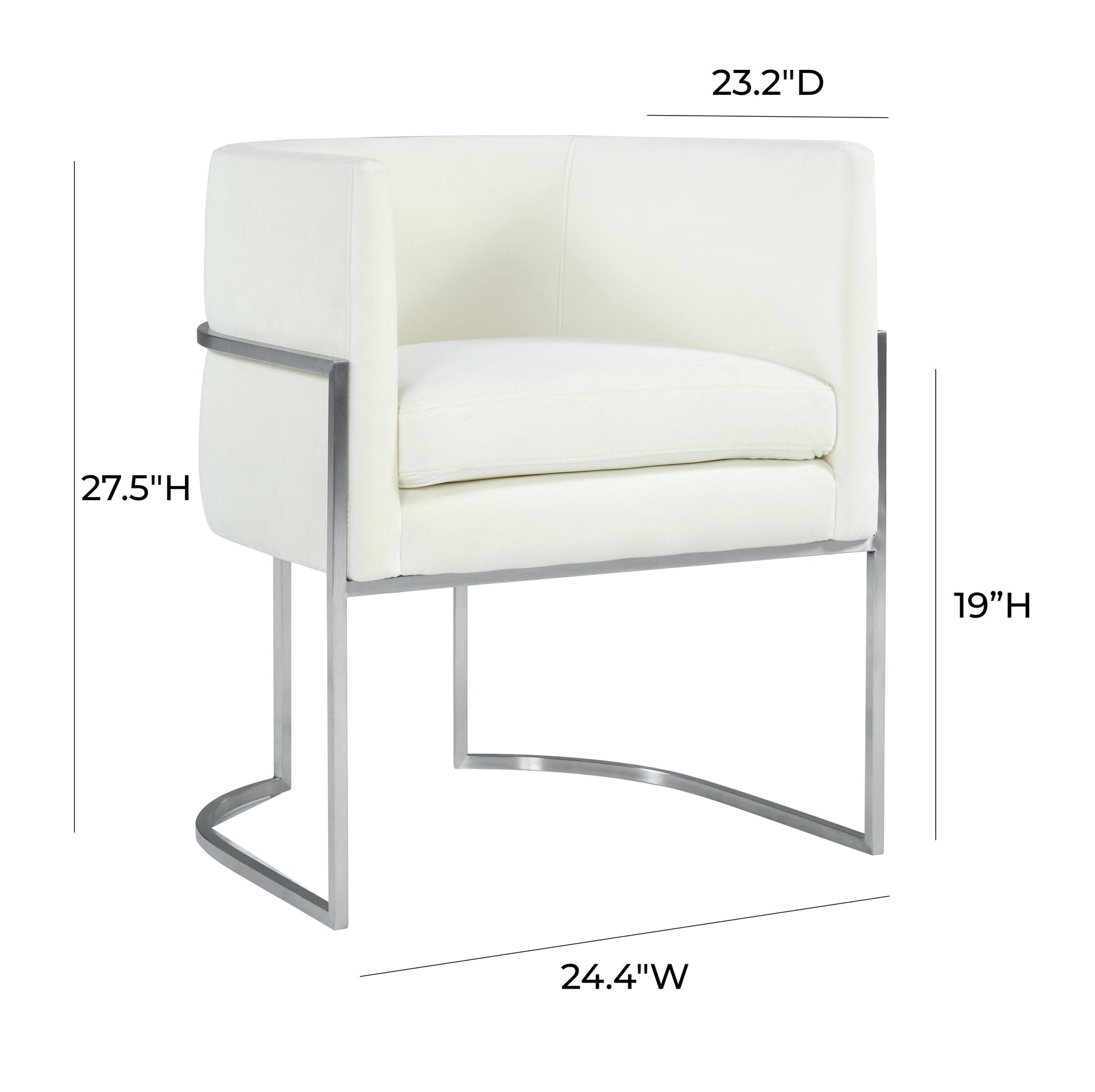 Giselle Performance Velvet Dining Chair with Silver Base