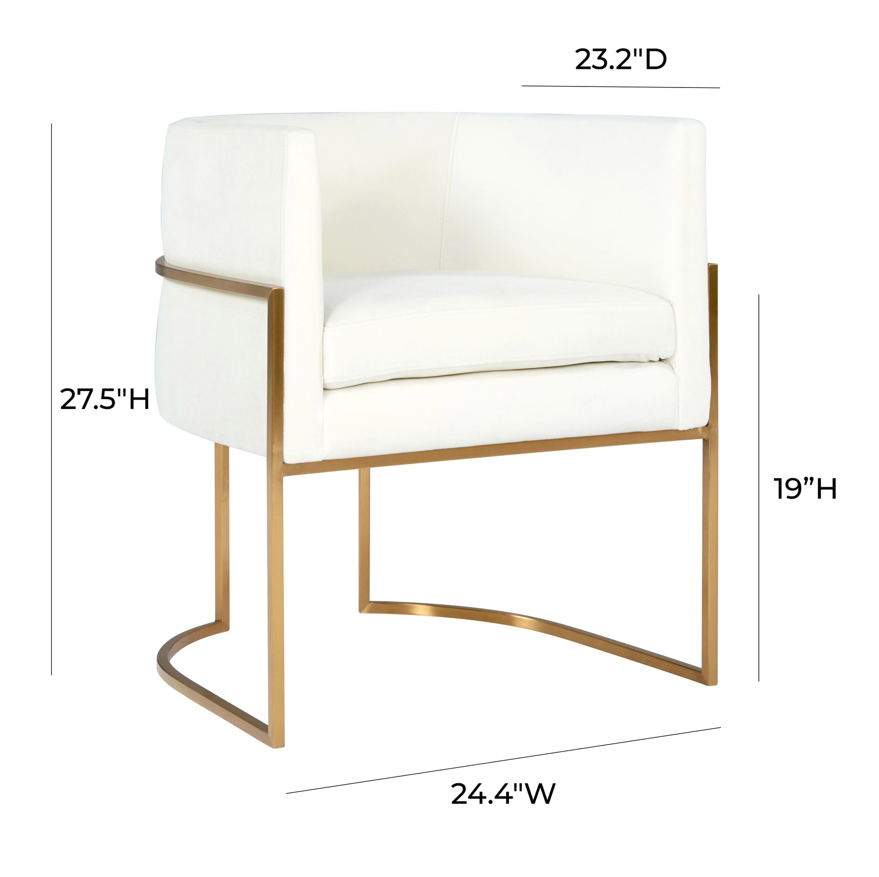 Giselle Performance Velvet Dining Chair with Gold Base